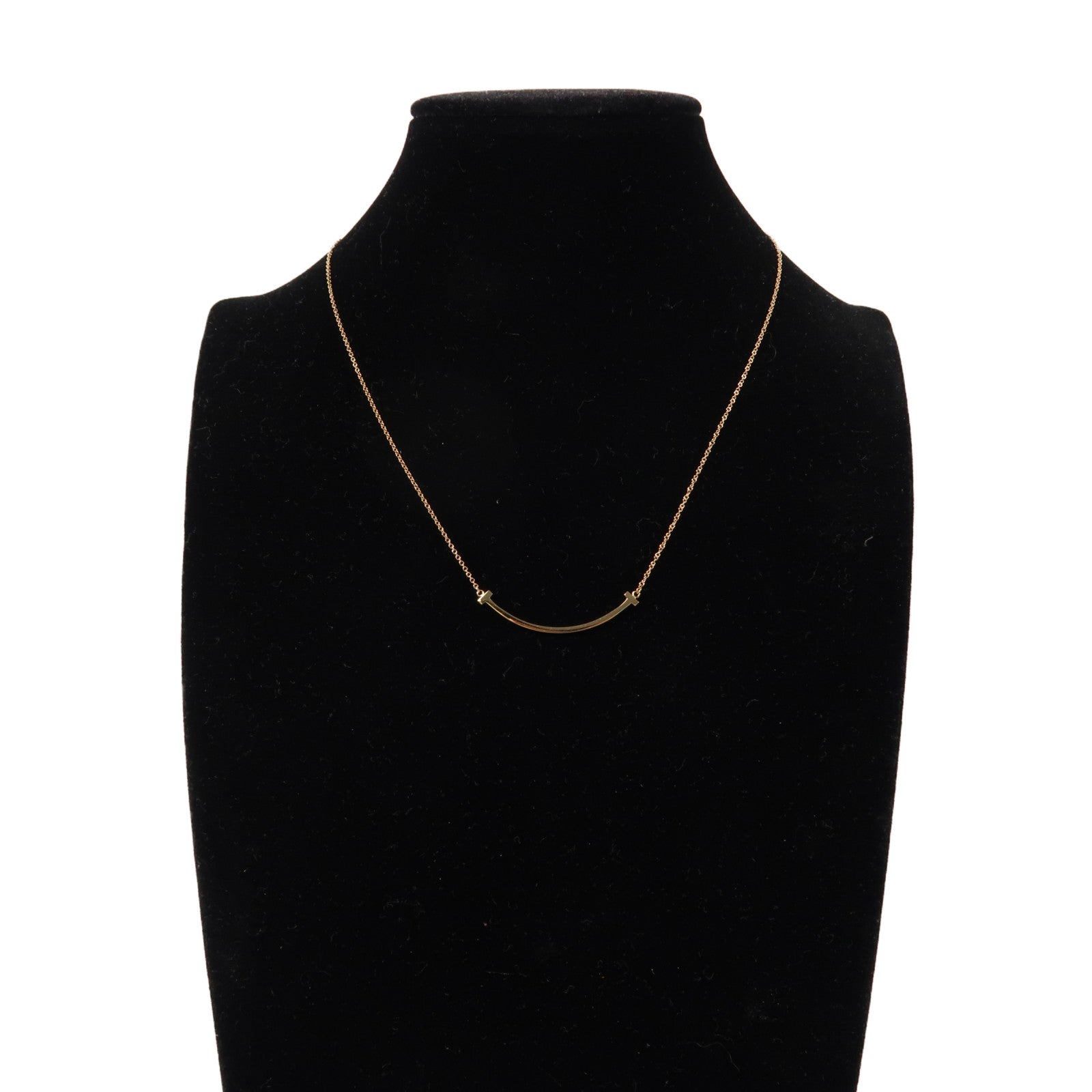 TIFFANY＆CO 18K玫瑰金T Smile Small Necklace項鍊玫瑰金色