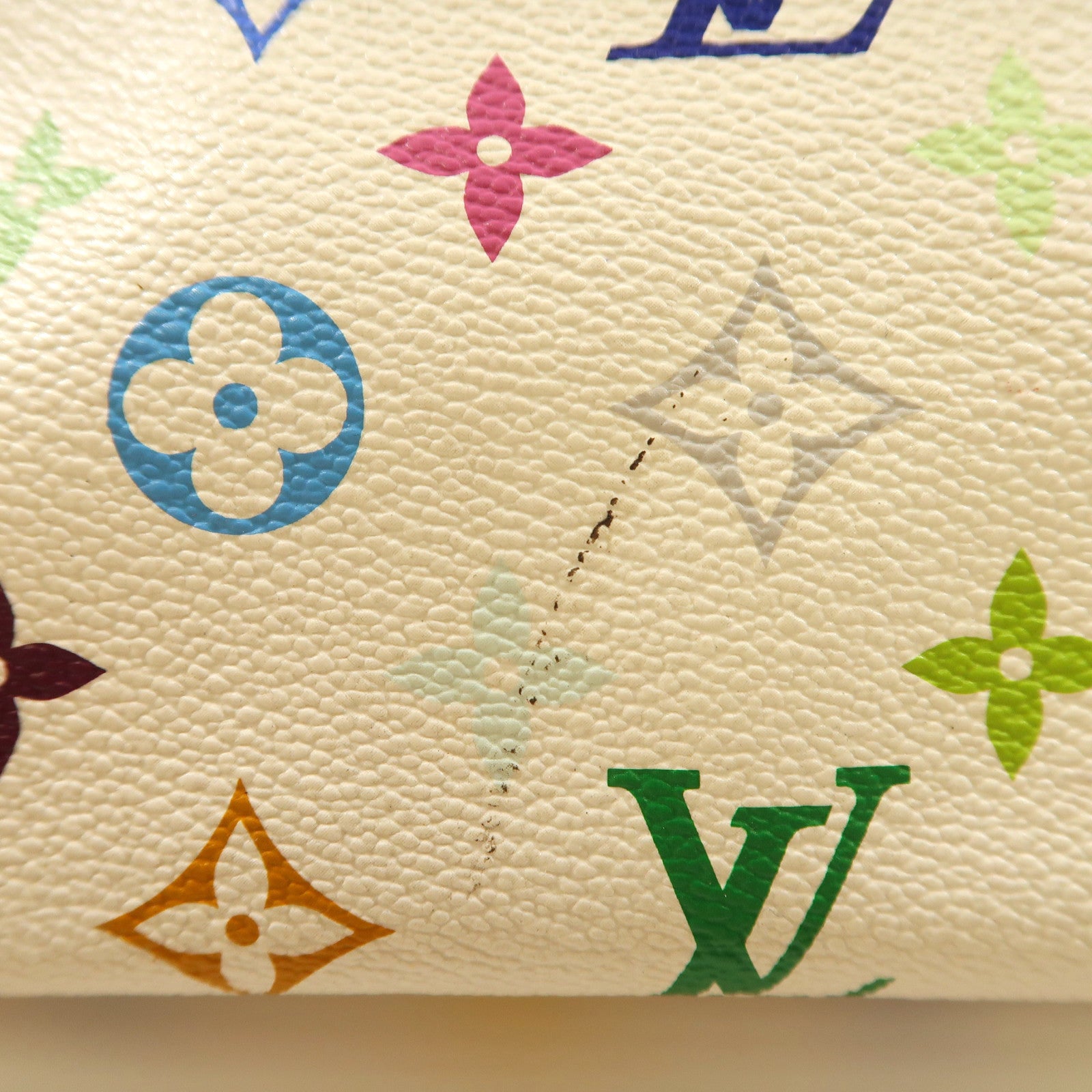 LOUIS VUITTON Monogram Multicolore Audra金扣手挽袋白色/彩色