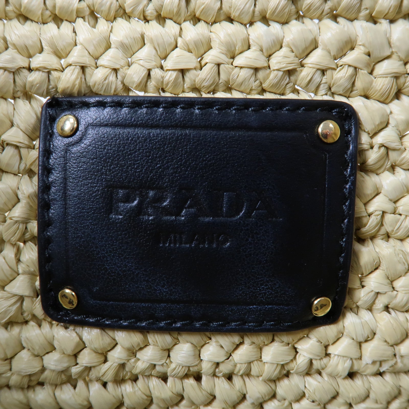 PRADA Raffia Crochet金扣肩背袋