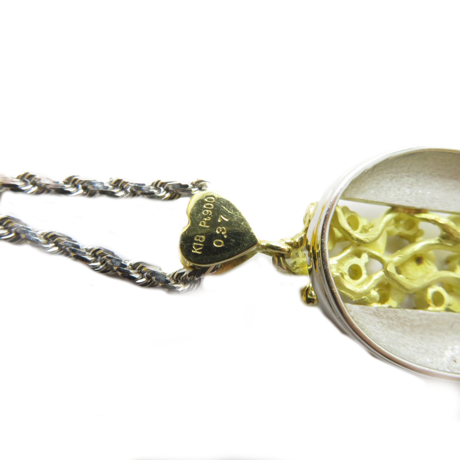 JEWELRY 【激減優惠】PT900鉑金/18K黃金Diamond Necklace 0.37ct鑽石項鍊