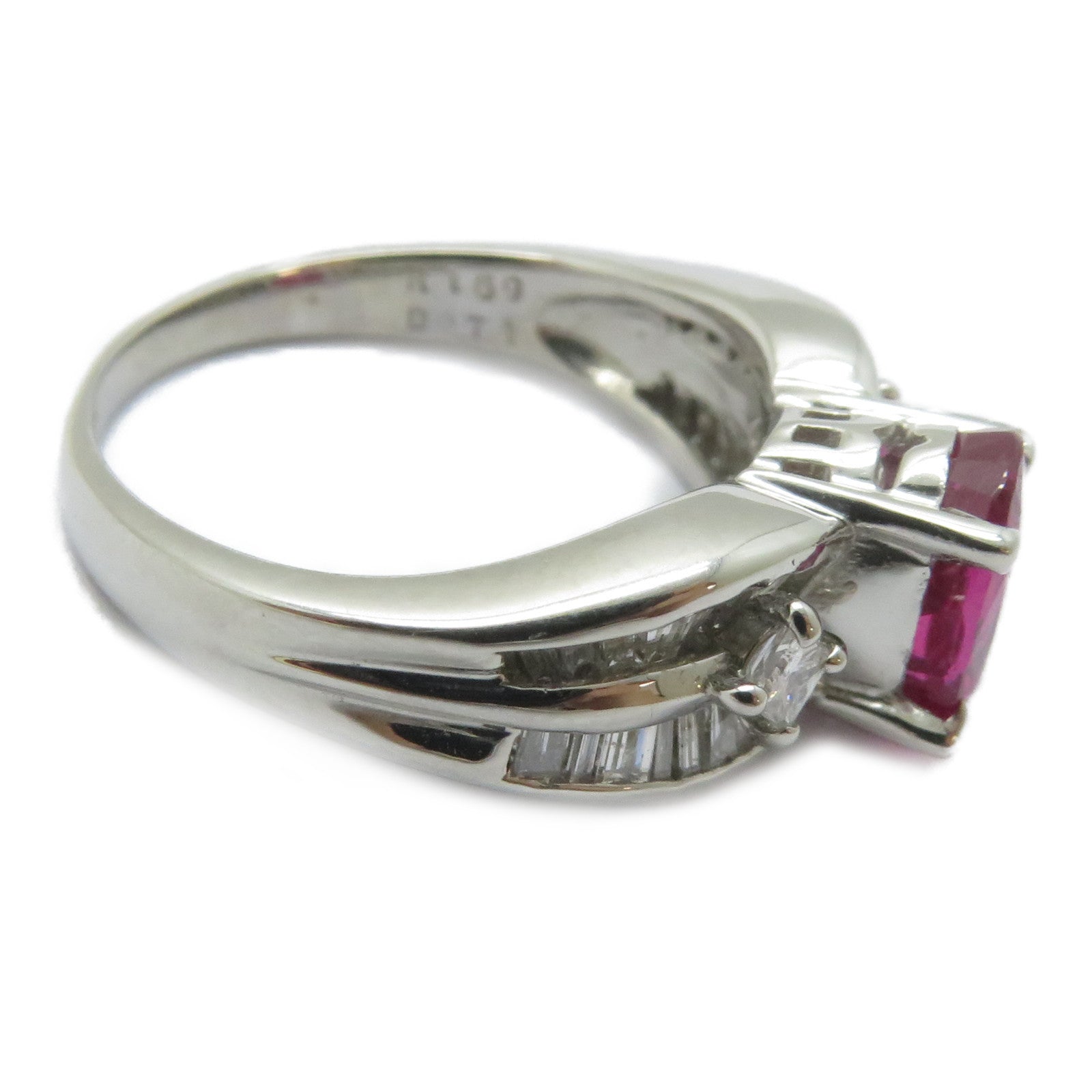 JEWELRY PT900鉑金Ruby Ring 1.69ct紅寶石/0.71ct鑽石戒指US#6.5