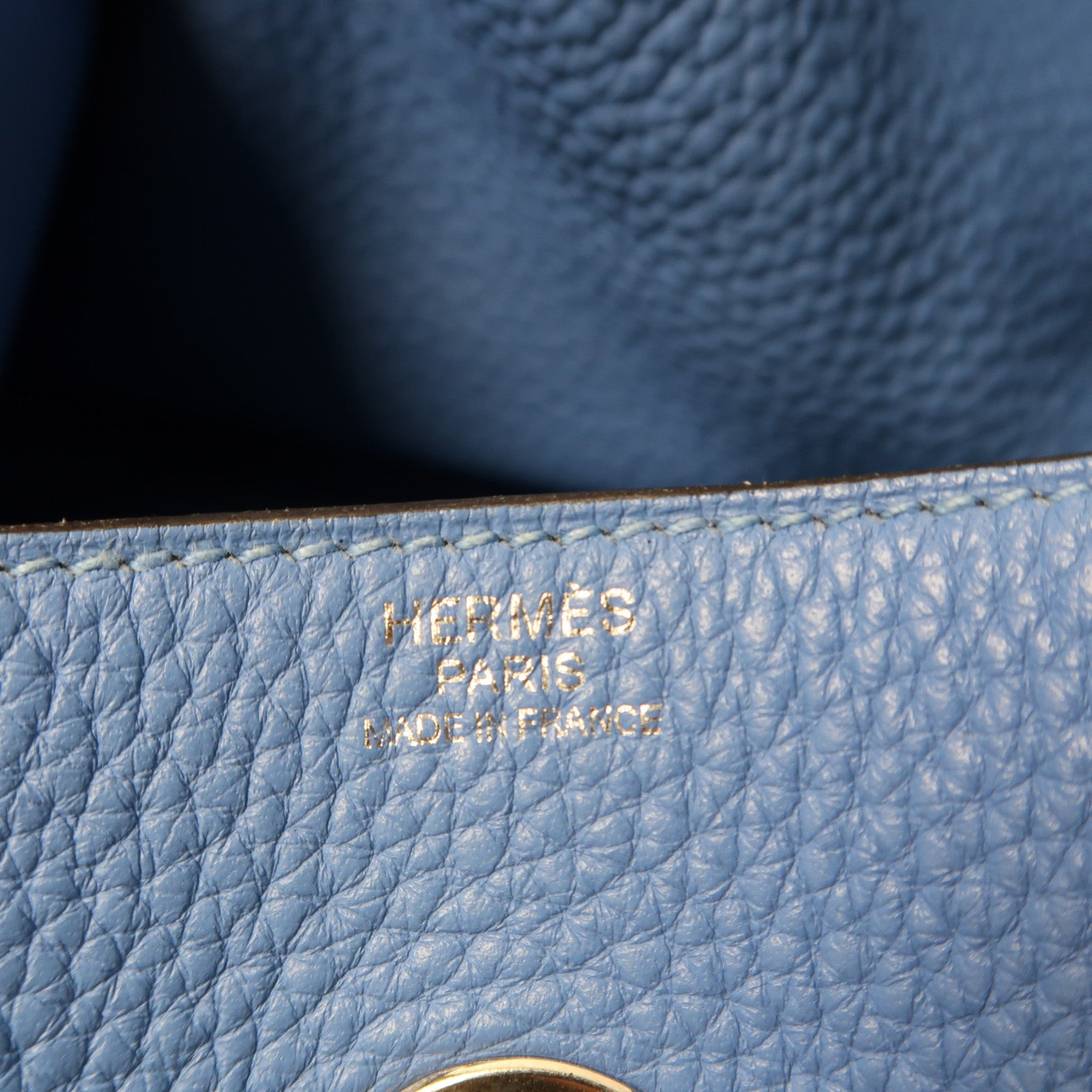 HERMES 【清倉大減價】Clemence皮革Lindy 30銀扣肩背袋天堂藍色