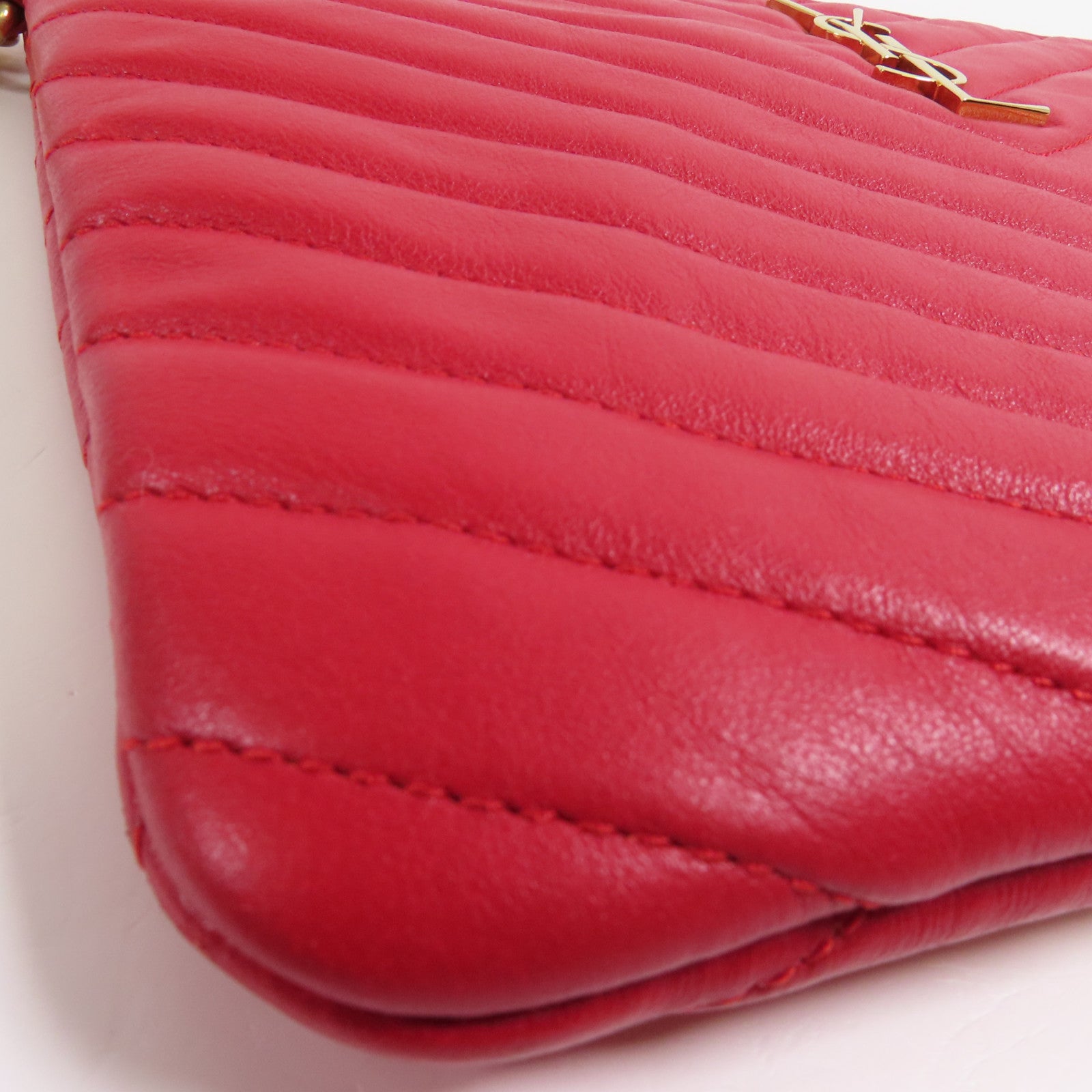 SAINT LAURENT 牛皮皮革Pouch金扣手拿包