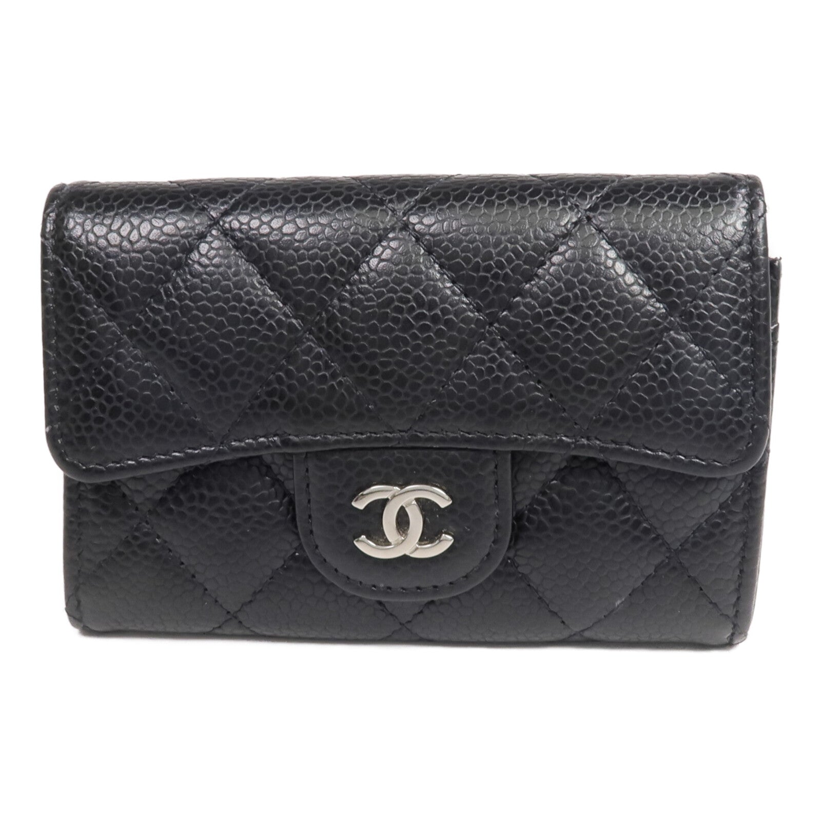 CHANEL 牛皮皮革Card Case銀扣卡片套