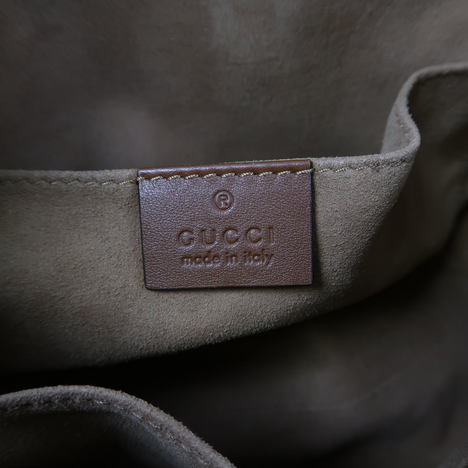 GUCCI 塗層帆布Padlock Small金扣鏈帶肩背袋啡色