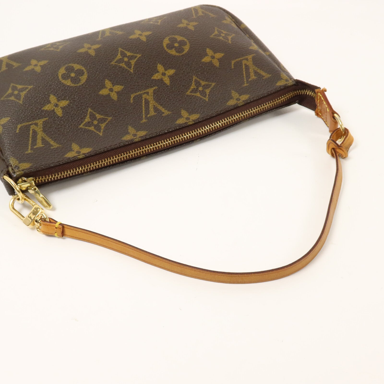 LOUIS VUITTON Monogram Pochette Accessoires手挽袋棕色