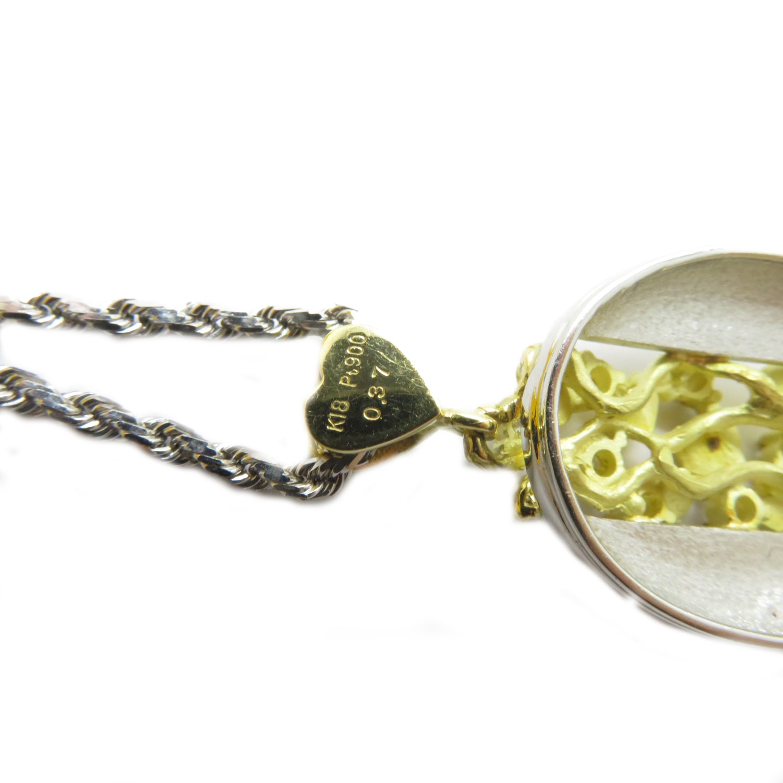 JEWELRY 【激減優惠】PT900鉑金/18K黃金Diamond Necklace 0.37ct鑽石項鍊