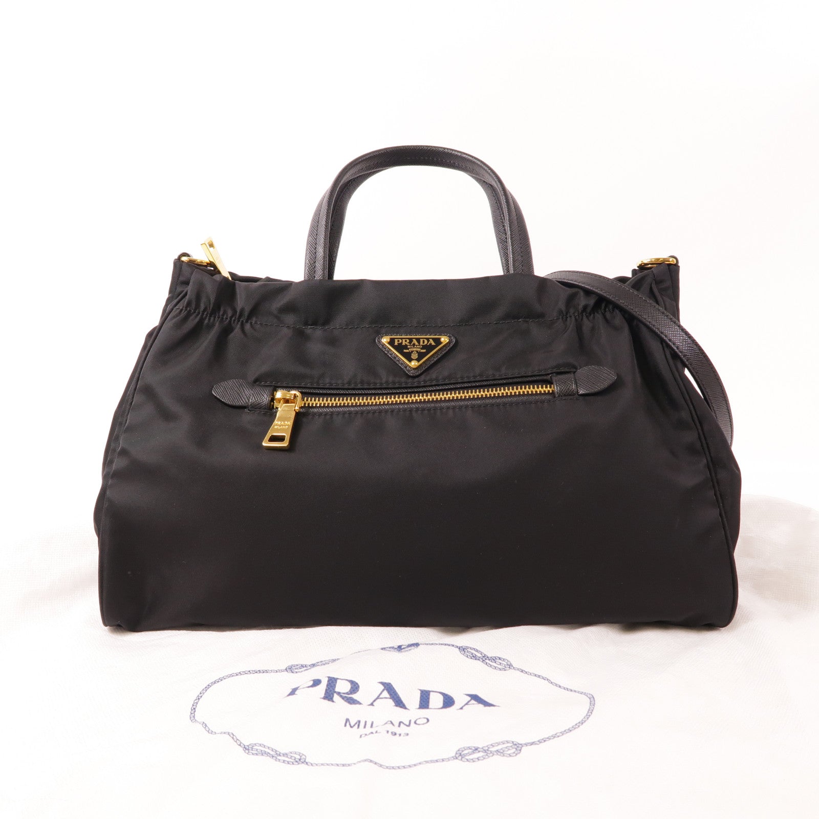 PRADA 尼龍2 Way Shoulder Bag金扣手挽肩背兩用袋