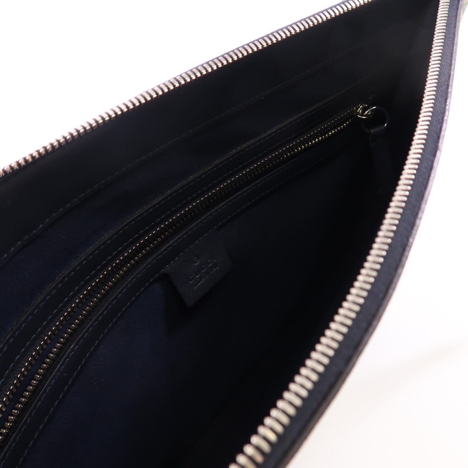GUCCI 塗層帆布Clutch Bag銀扣手拿包