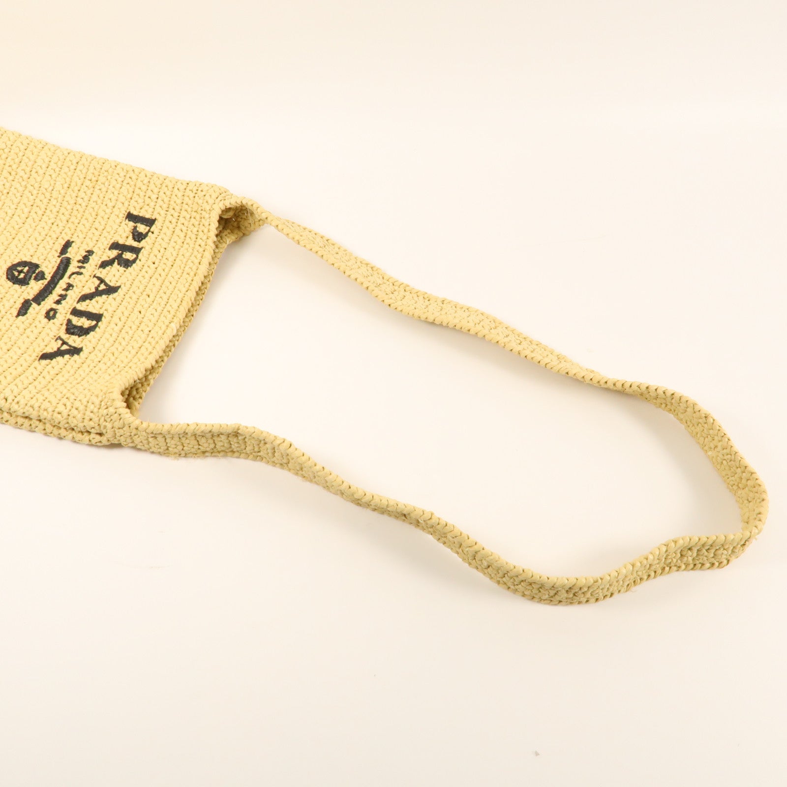 PRADA Raffia Crochet金扣肩背袋