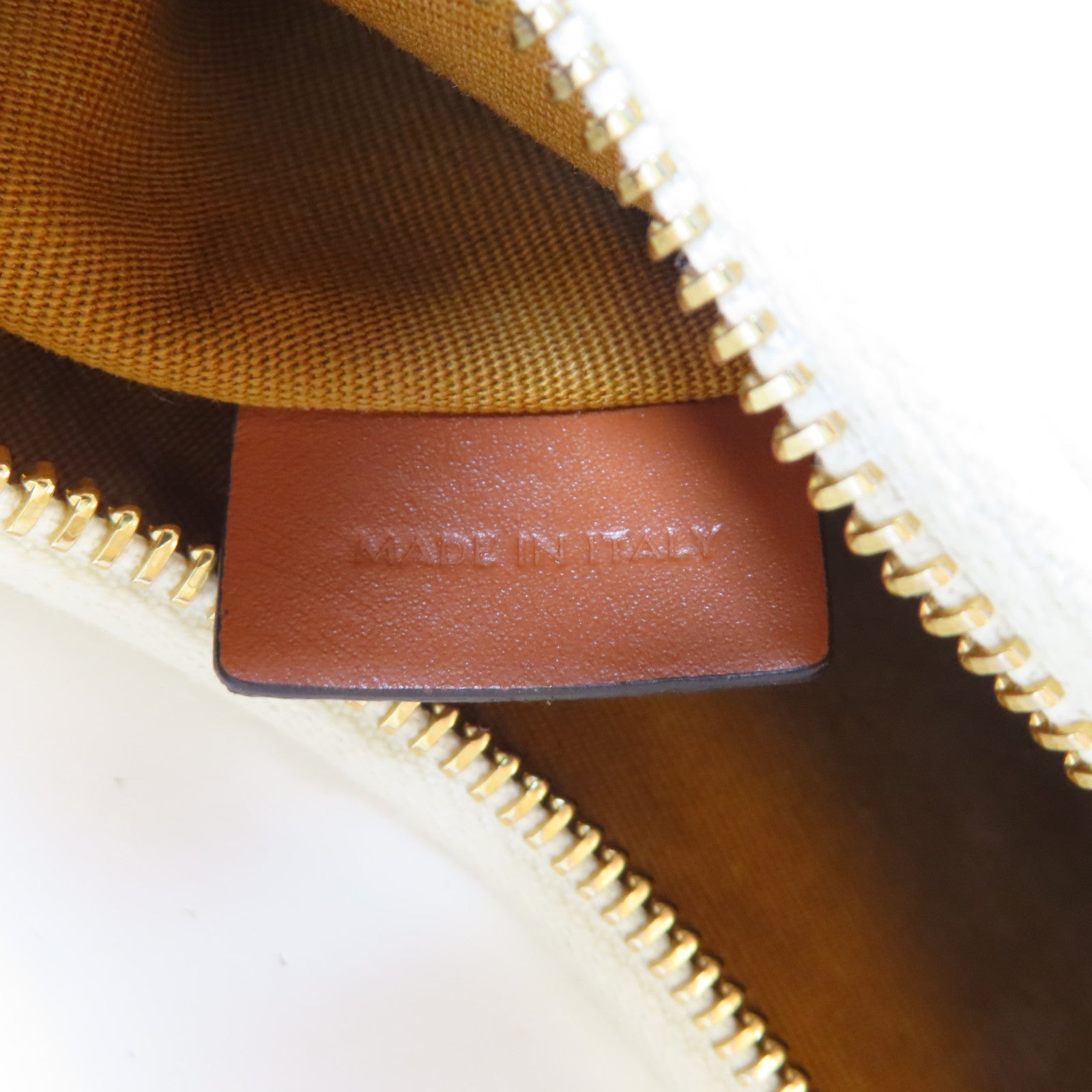 CELINE 塗層帆布Ava金扣肩背袋白色