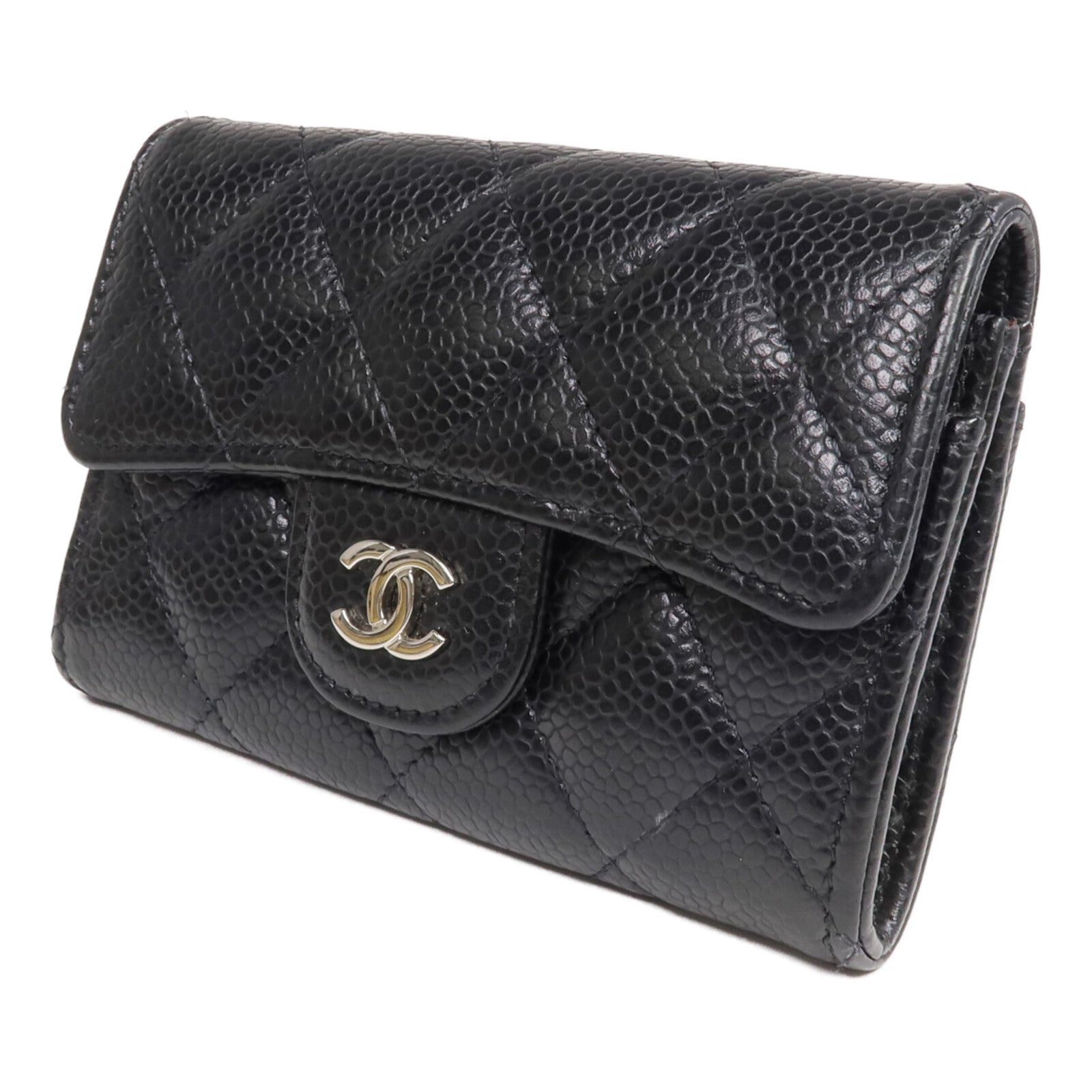 CHANEL 牛皮皮革Card Case銀扣卡片套
