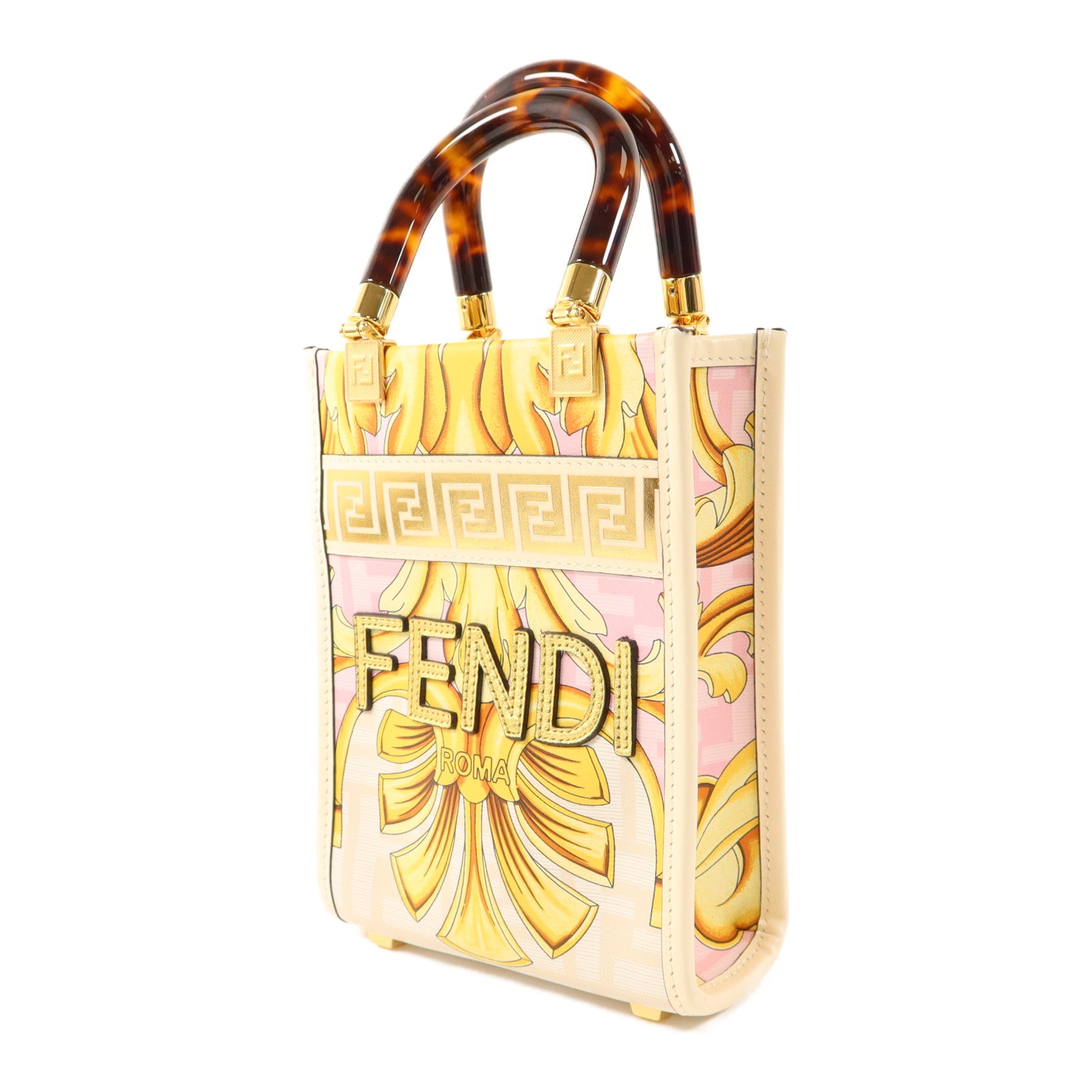 FENDI 【激減優惠】牛皮皮革Sunshine Mini金扣手挽肩背兩用袋