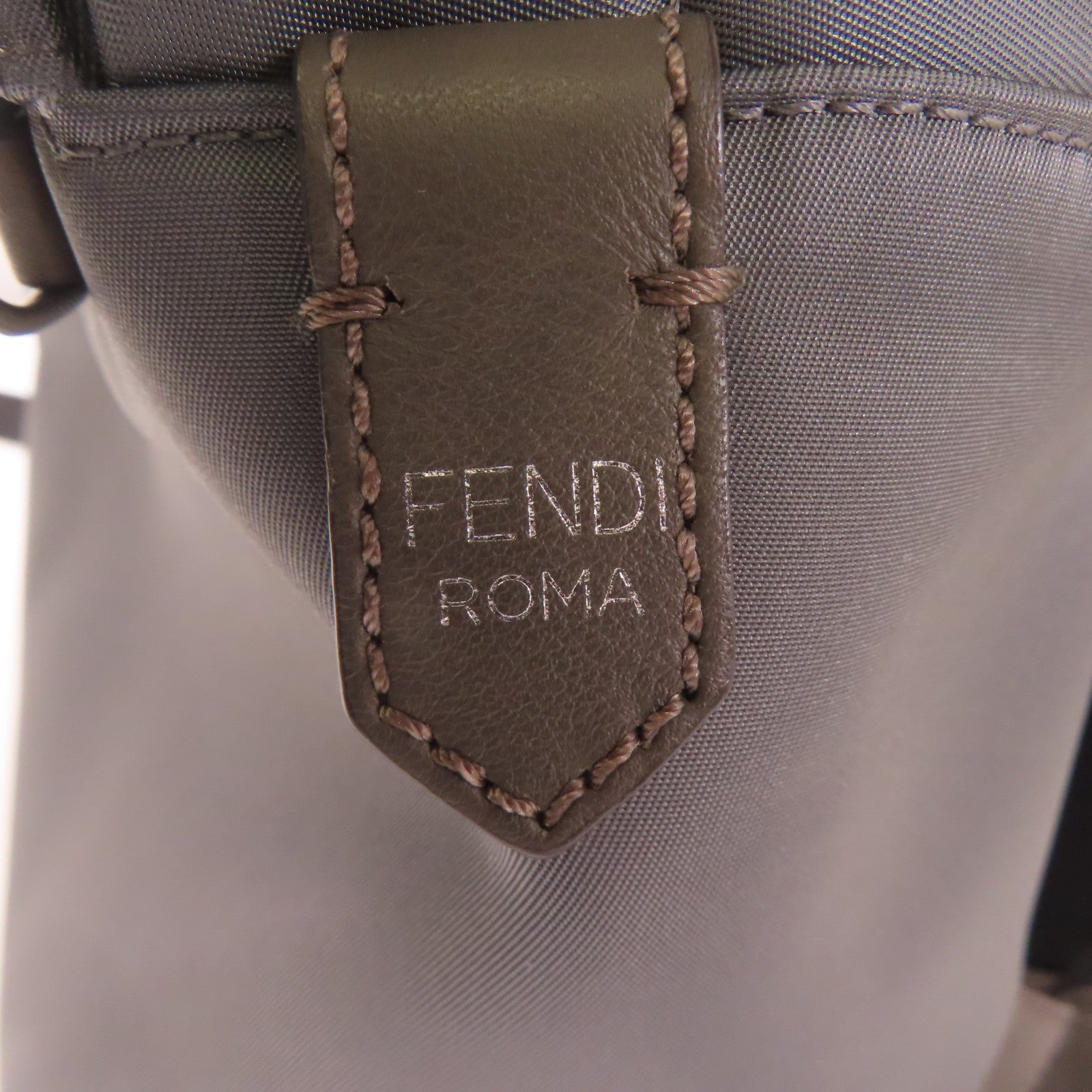 FENDI 尼龍Monster Bug 銀扣背包灰色