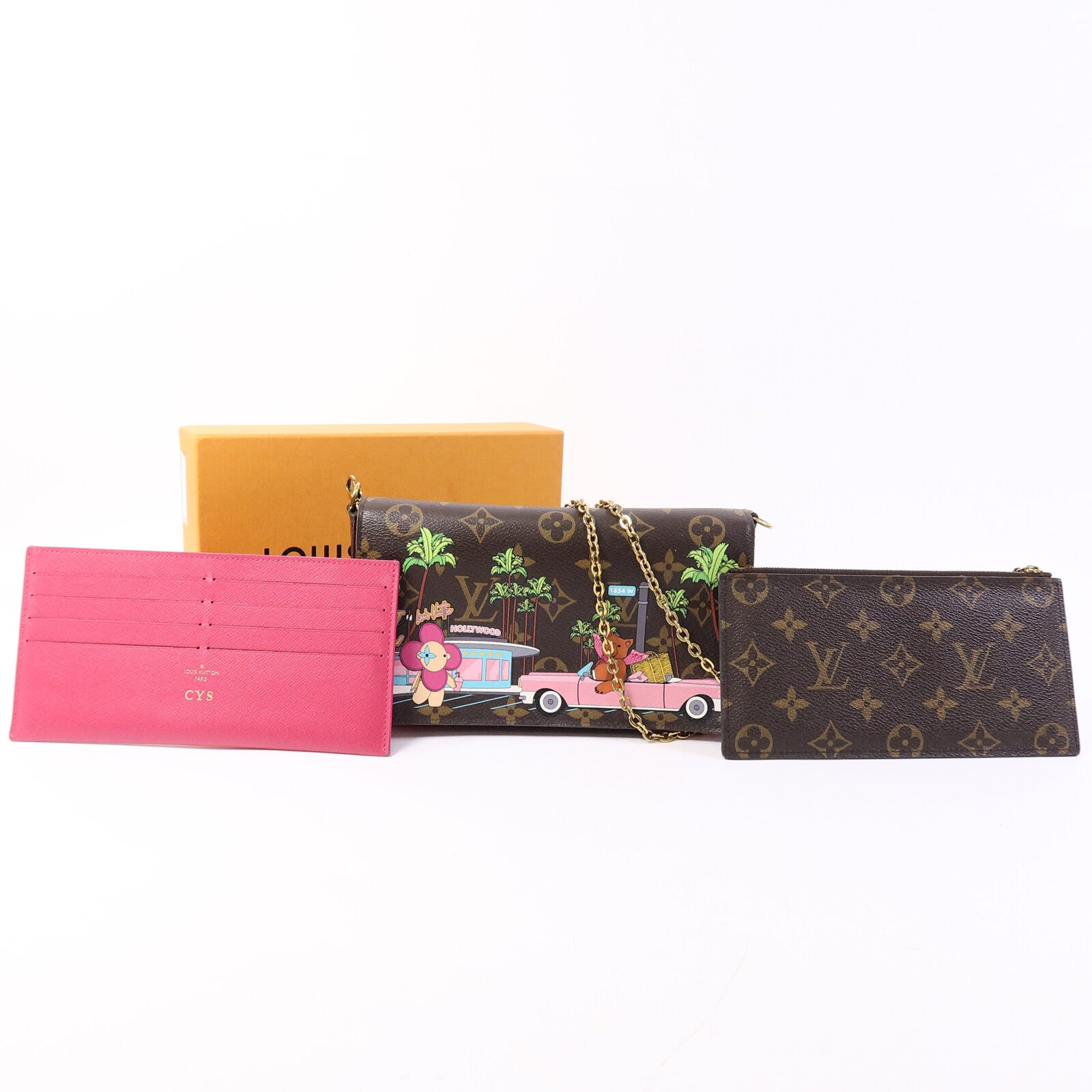 LOUIS VUITTON Monogram Hollywood Xmas Felicie Pochette肩背袋