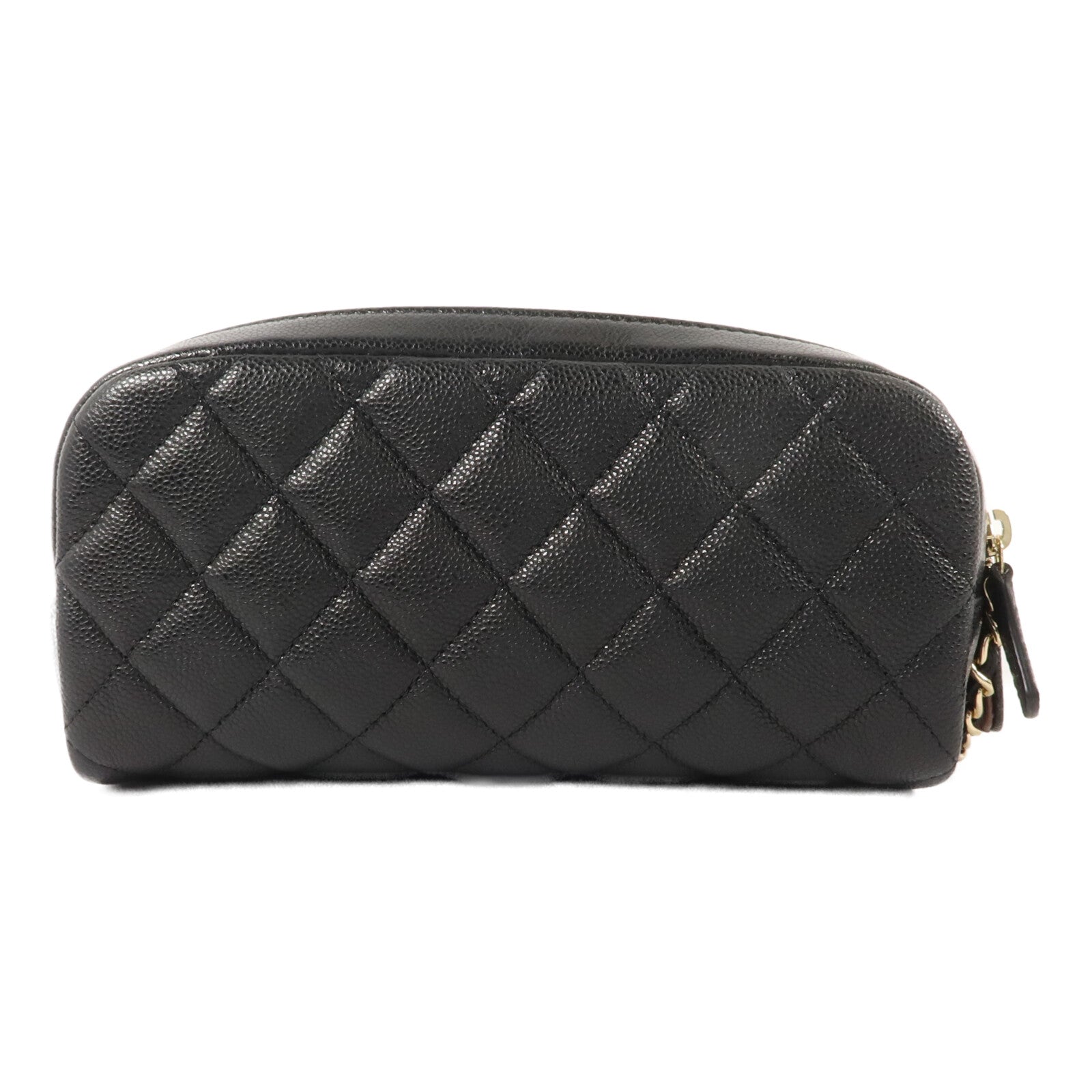 CHANEL 牛皮皮革Classic Double Zipper Cosmetic Bag小袋