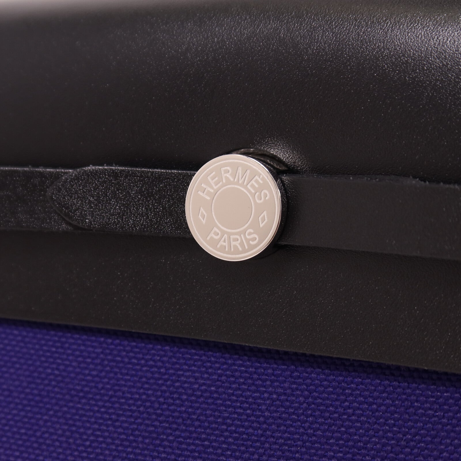 HERMES 帆布Mini Herbag肩背袋Fresh Purple/Noir