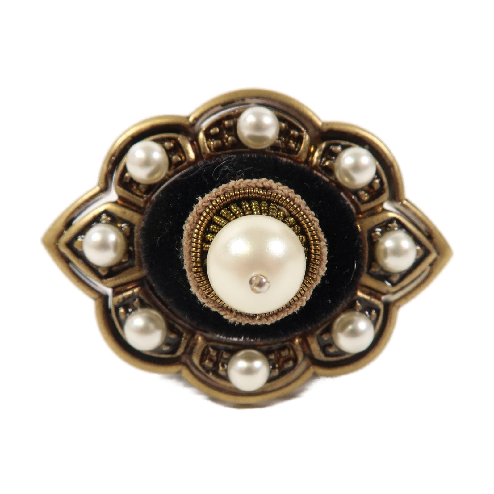 GUCCI 金屬Ring戒指黑色/金色US#7.5