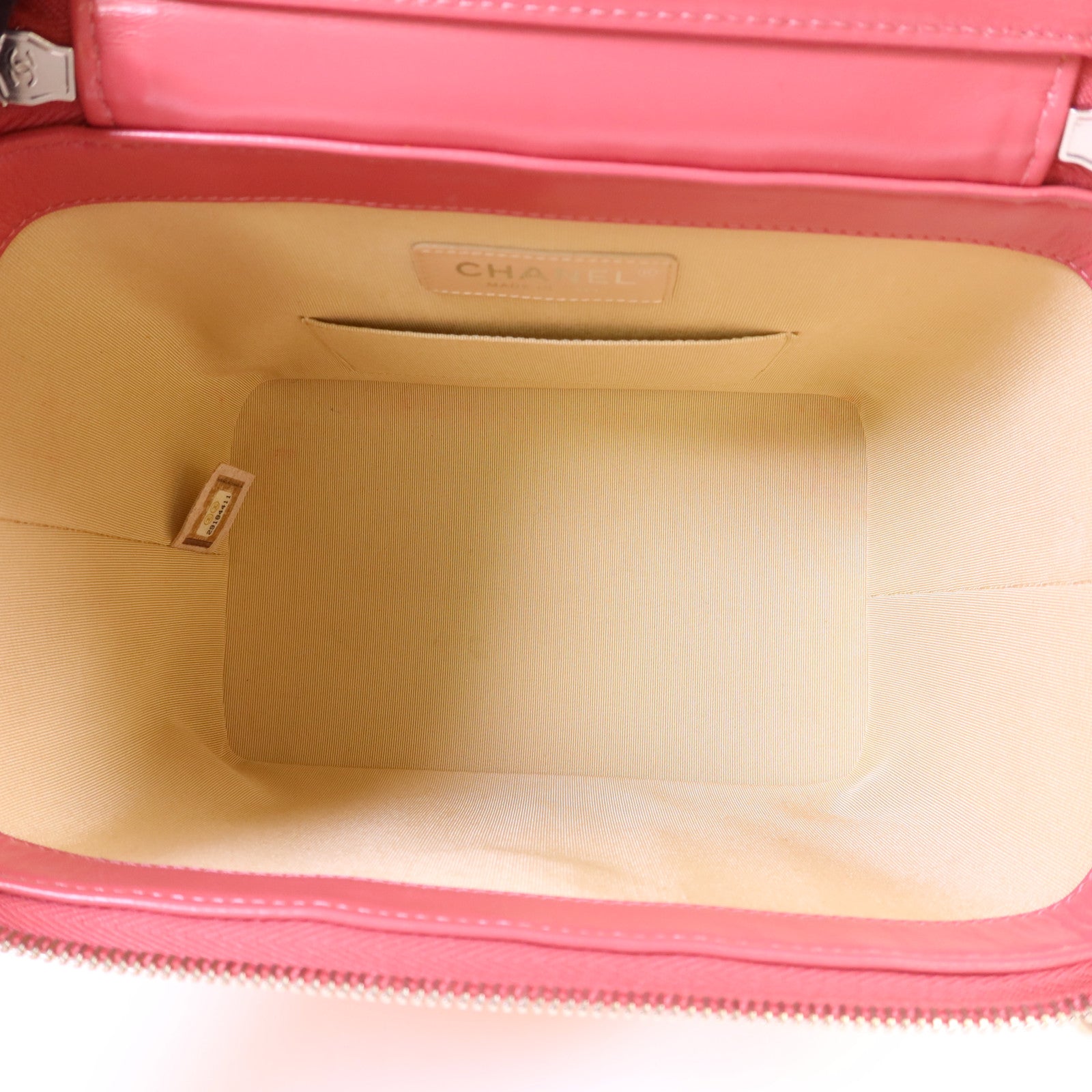 CHANEL 牛皮皮革Wicker Vanity銀扣鏈帶手挽肩背兩用袋