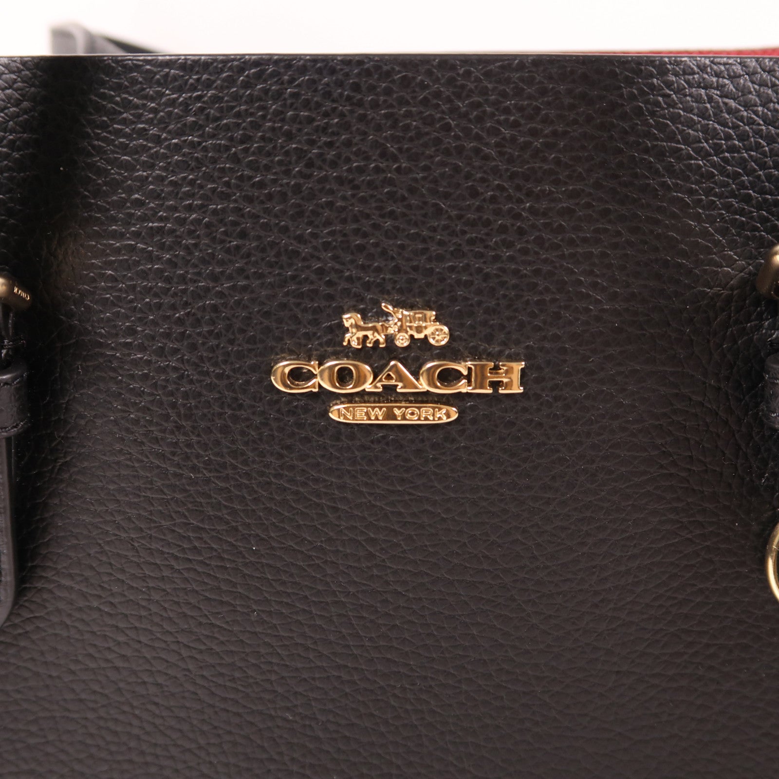 COACH 皮革2 Way Shoulder Bag金扣手挽肩背兩用袋黑色
