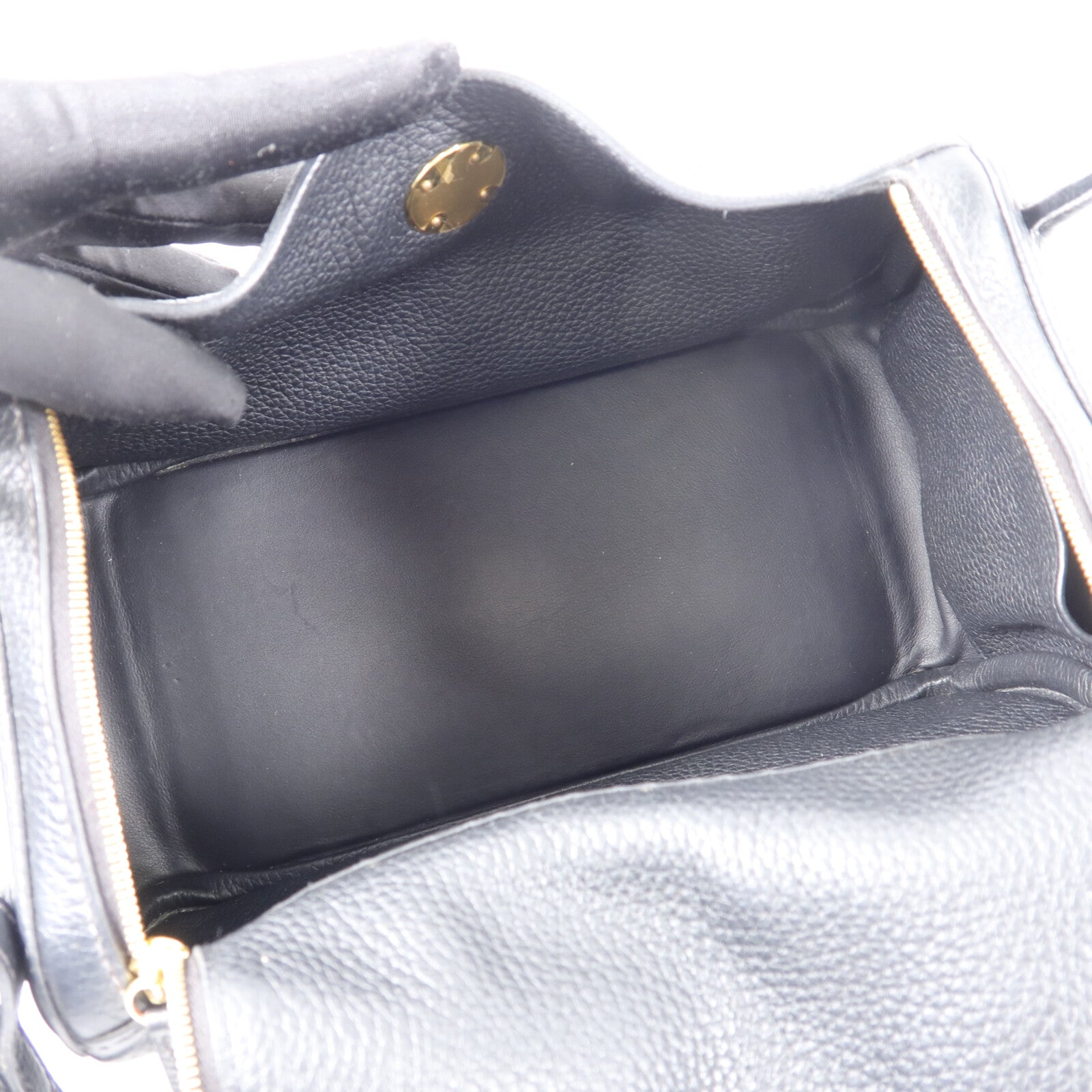 HERMES Clemence皮革Lindy 26手挽肩背兩用袋Noir