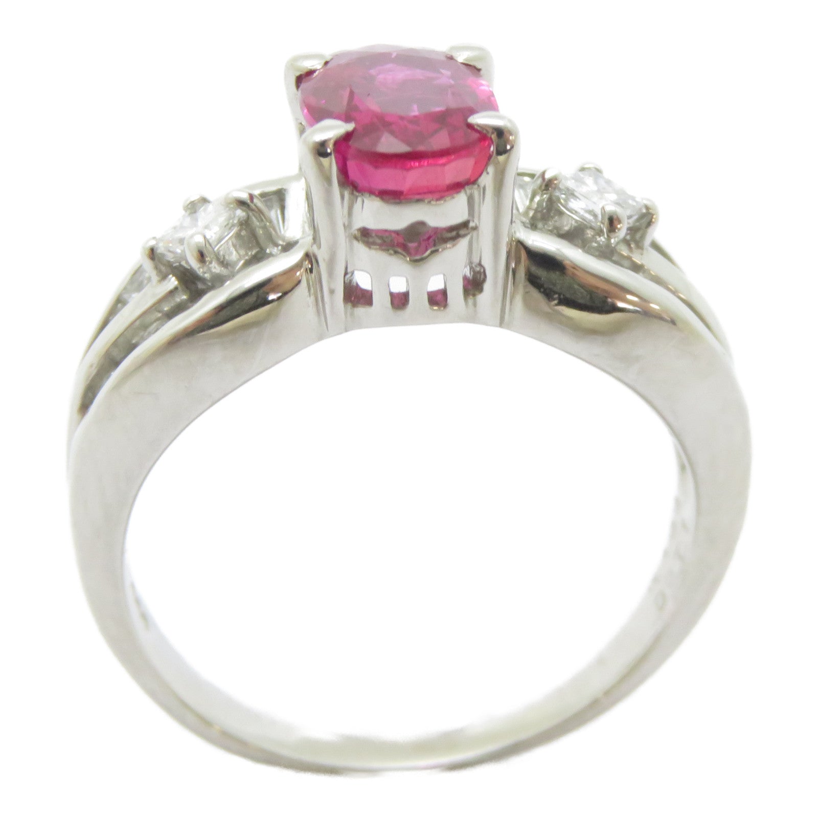 JEWELRY PT900鉑金Ruby Ring 1.69ct紅寶石/0.71ct鑽石戒指US#6.5