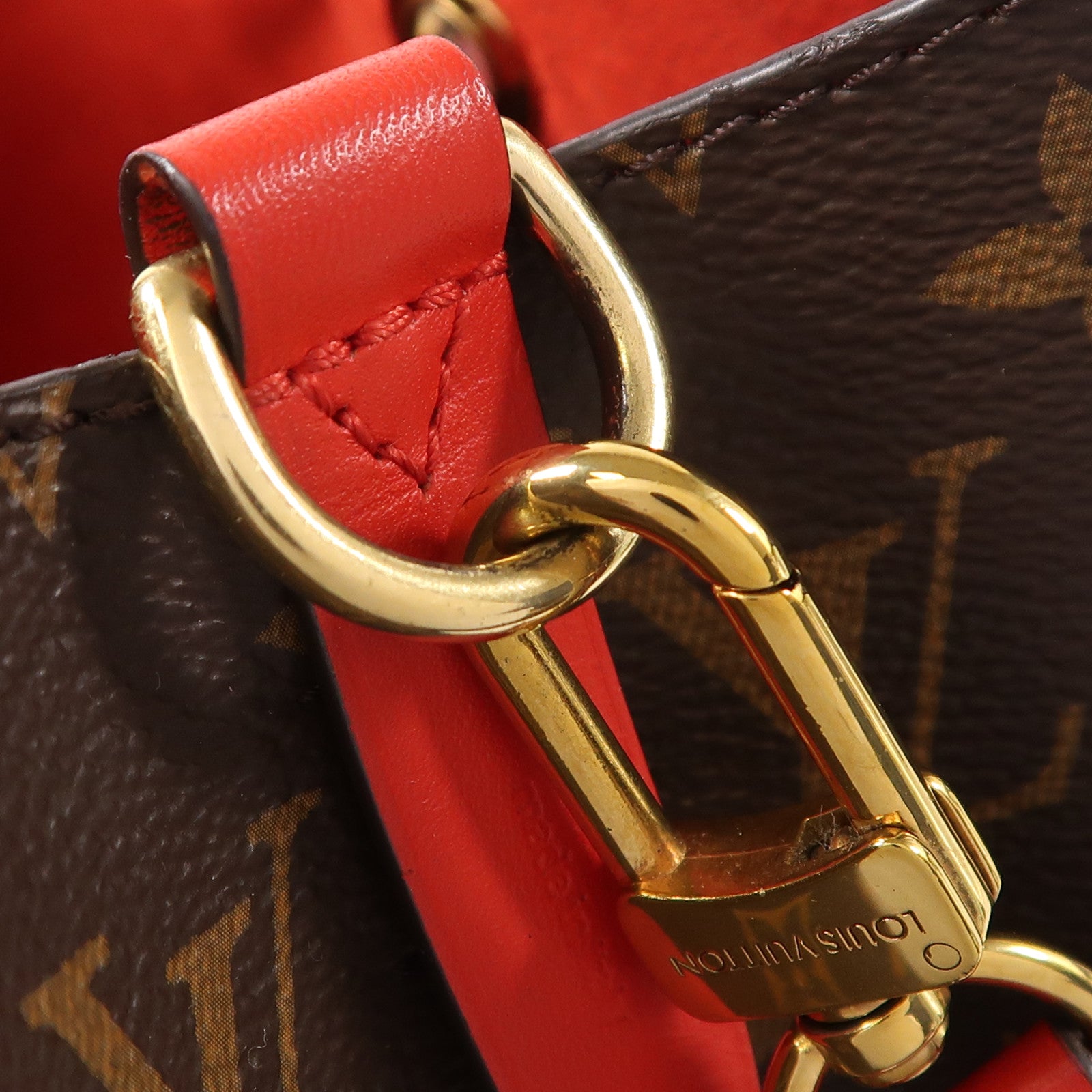 LOUIS VUITTON Monogram Neo Noe Bucket Bag金扣肩背袋Coquelicot