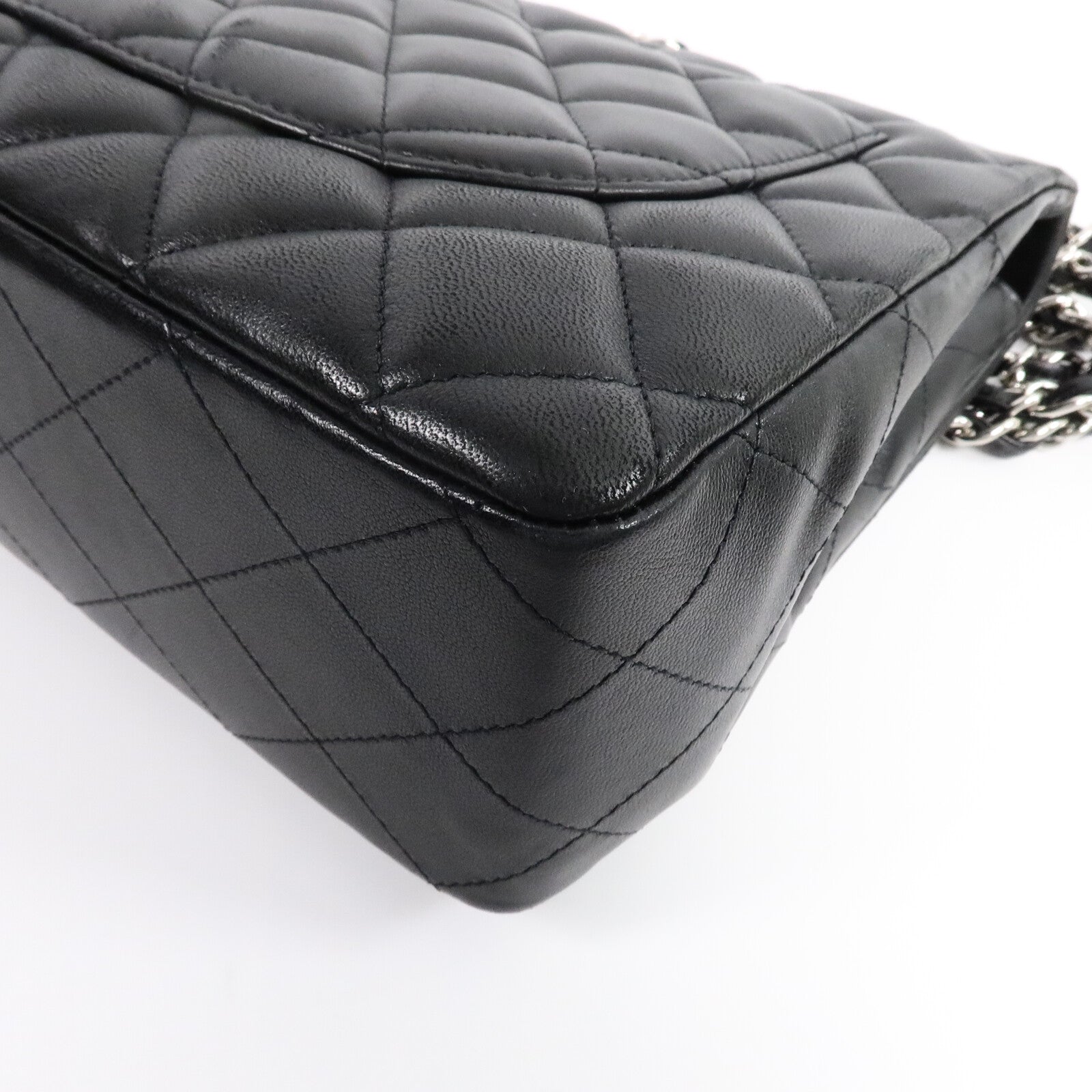 CHANEL 羊皮皮革Large Classic鏈帶肩背袋