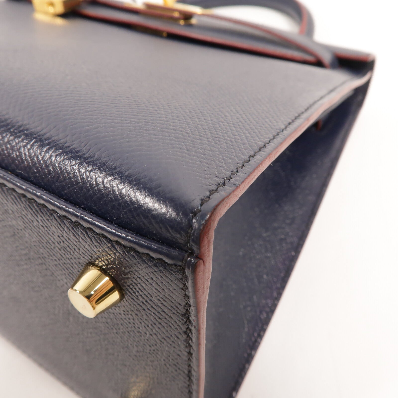 HERMES Epsom皮革Kelly 28手挽肩背兩用袋Bleu Indigo