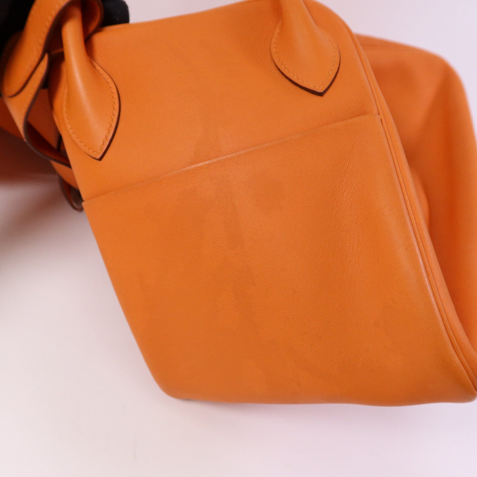 HERMES Swift皮革Lindy 34銀扣手挽肩背兩用袋Orange