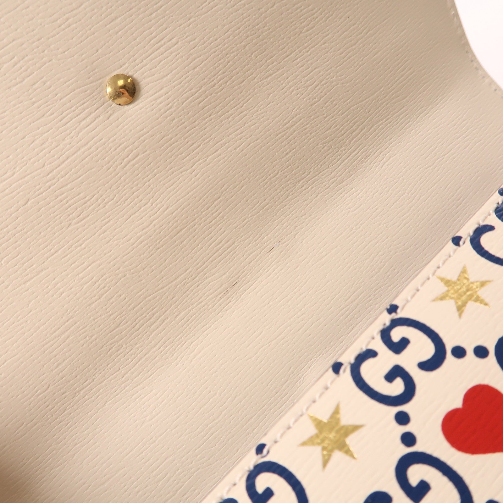 GUCCI 牛皮皮革Sylvie金扣肩背袋白色