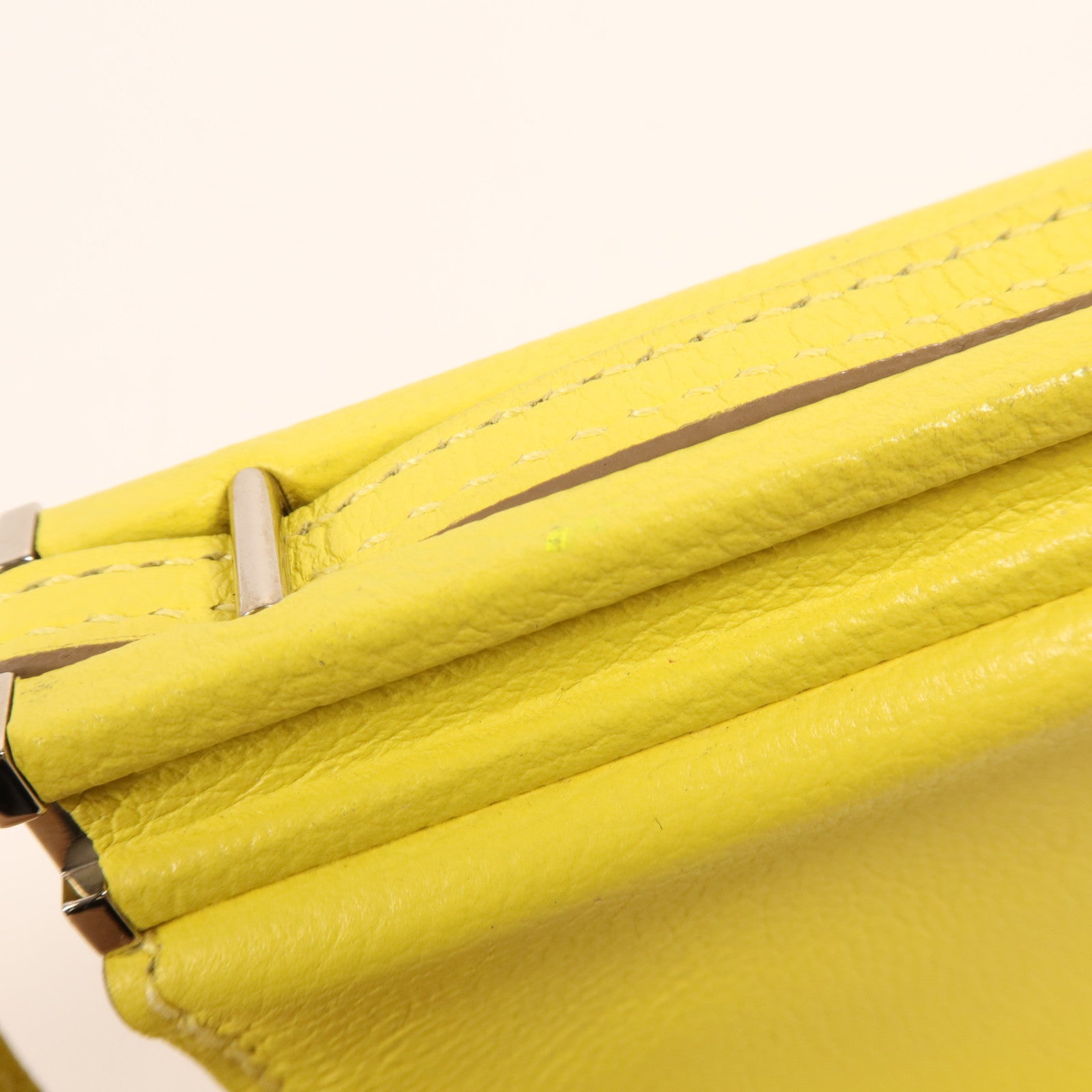 HERMES Evercolor皮革Clic-H 21銀扣肩背袋Lime