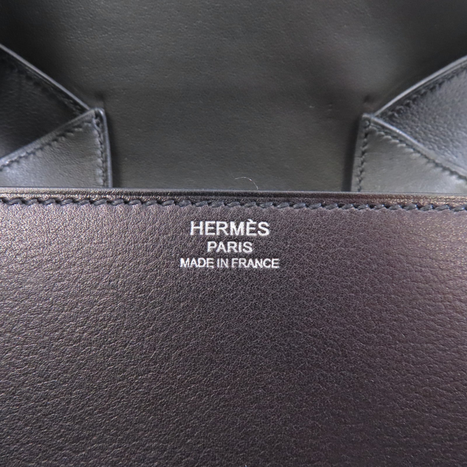 HERMES Evercolor皮革Della Cavalleria Mini銀扣肩背袋黑色