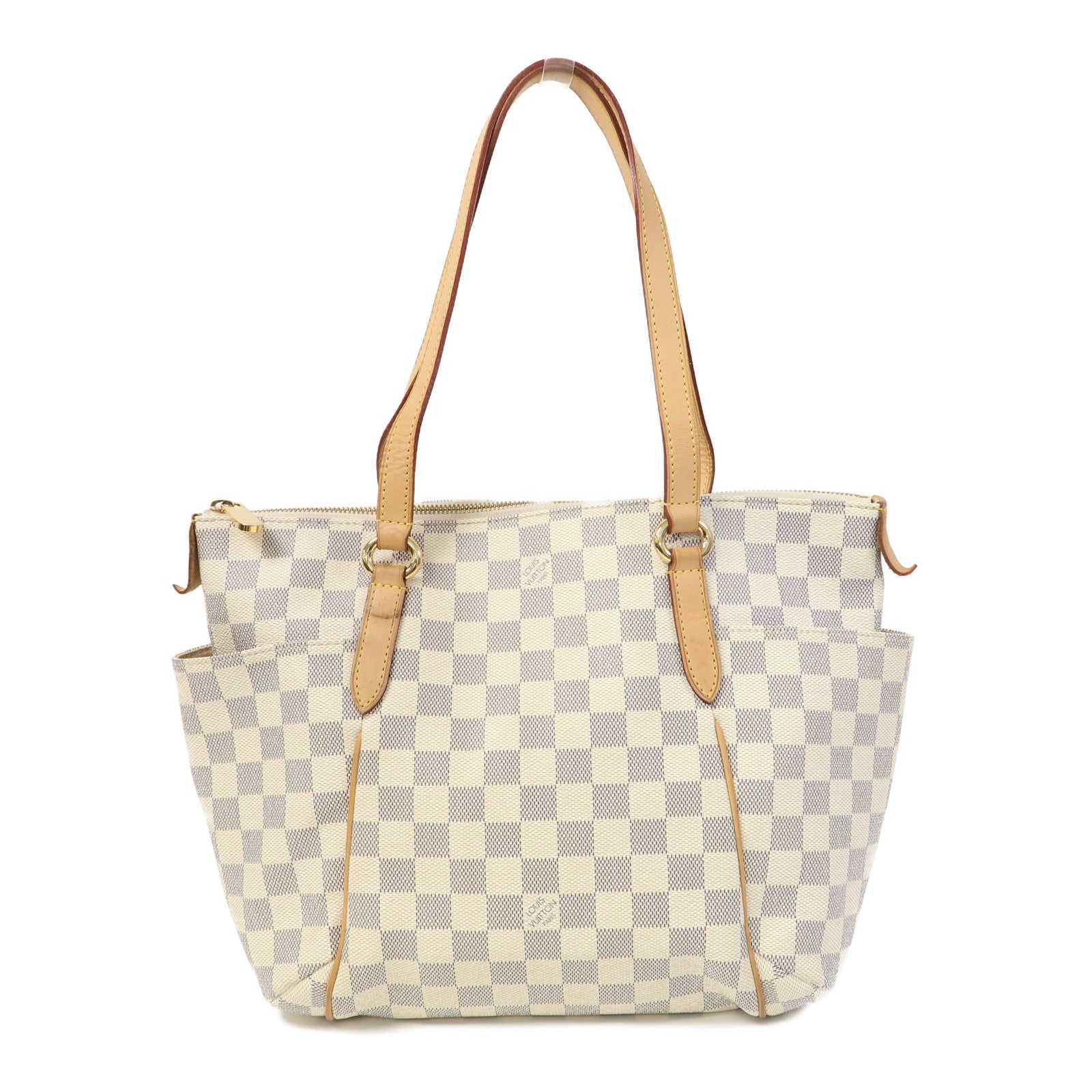 LOUIS VUITTON 【激減優惠】Damier Azur Totally PM金扣肩背袋白色