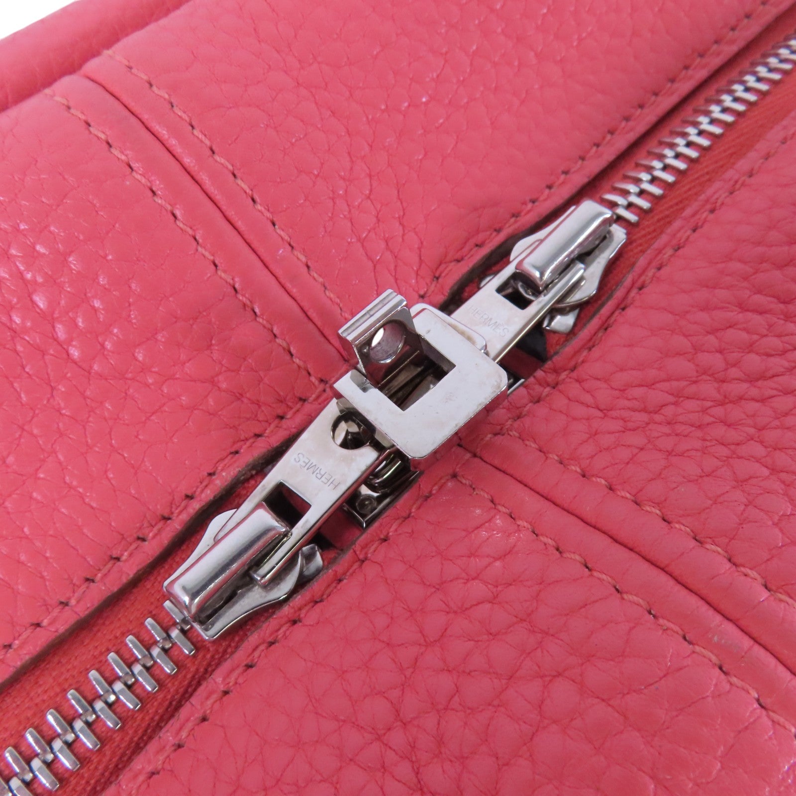 HERMES Clemence皮革Victolia銀扣手挽袋