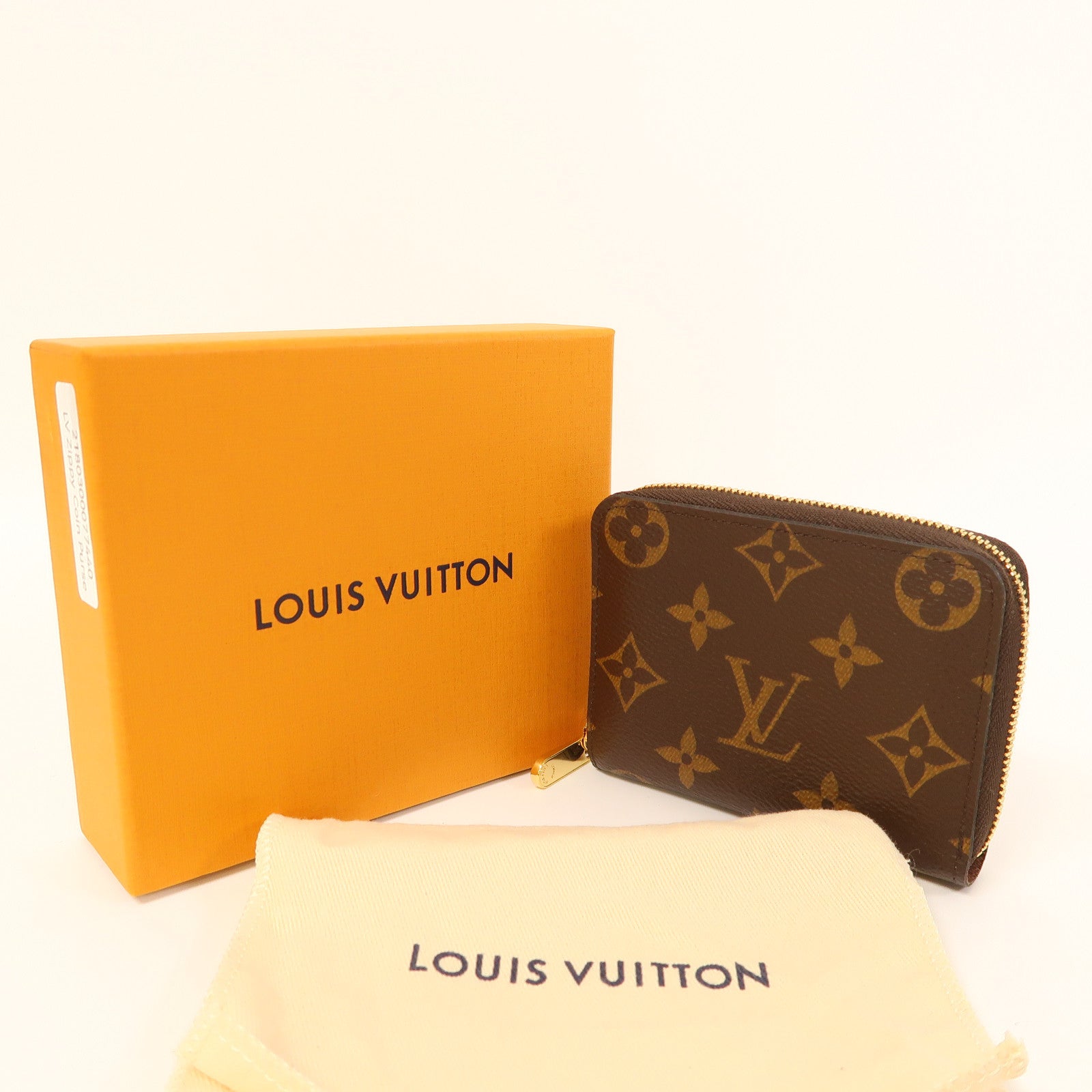 LOUIS VUITTON Monogram Zippy Coin Purse金扣零錢包啡色