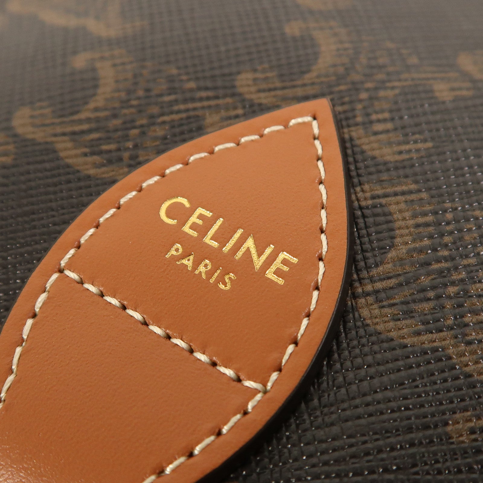 CELINE 塗層帆布Folco金扣肩背袋