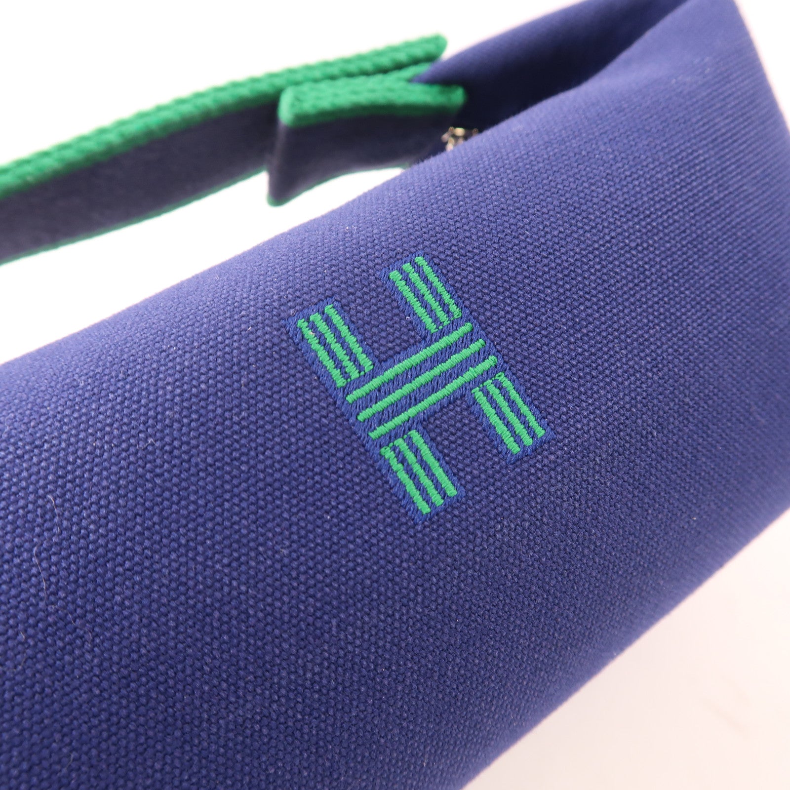 HERMES 帆布Bride A Brac PM銀扣手挽袋