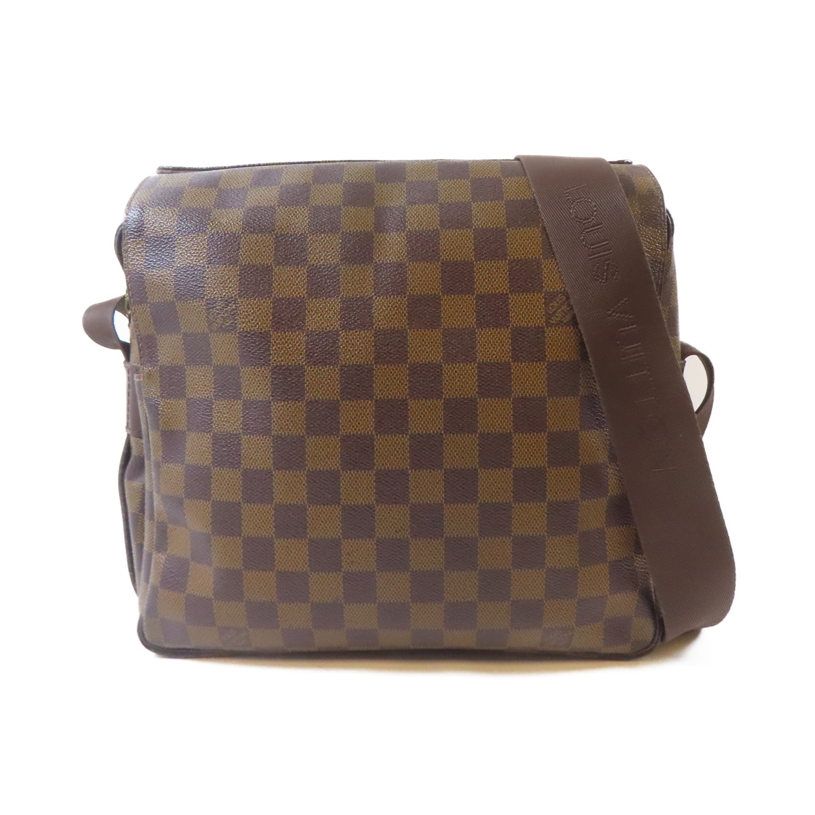 LOUIS VUITTON Damier Naviglio金扣肩背袋啡色
