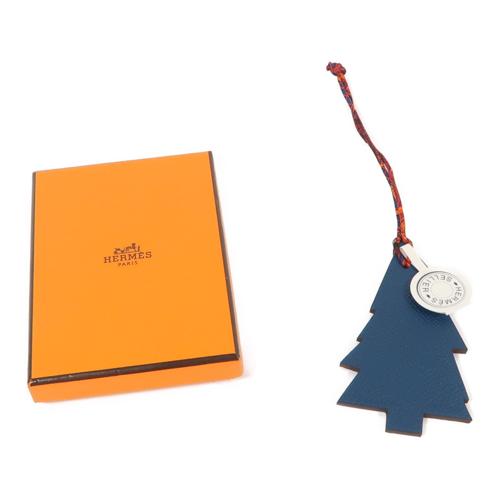HERMES Epsom皮革Christmas Tree Charm掛飾紫色/深藍色