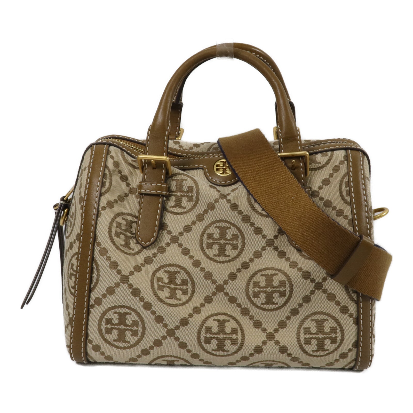 Tory Burch 帆布T Monogram Jacquard Barrel Bag手挽肩背兩用袋