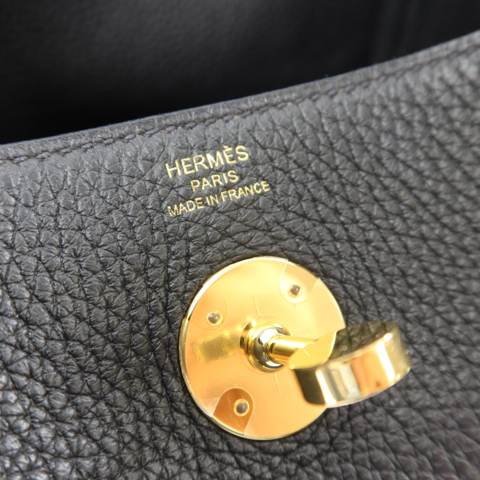 HERMES Clemence皮革Lindy 26手挽肩背兩用袋Noir
