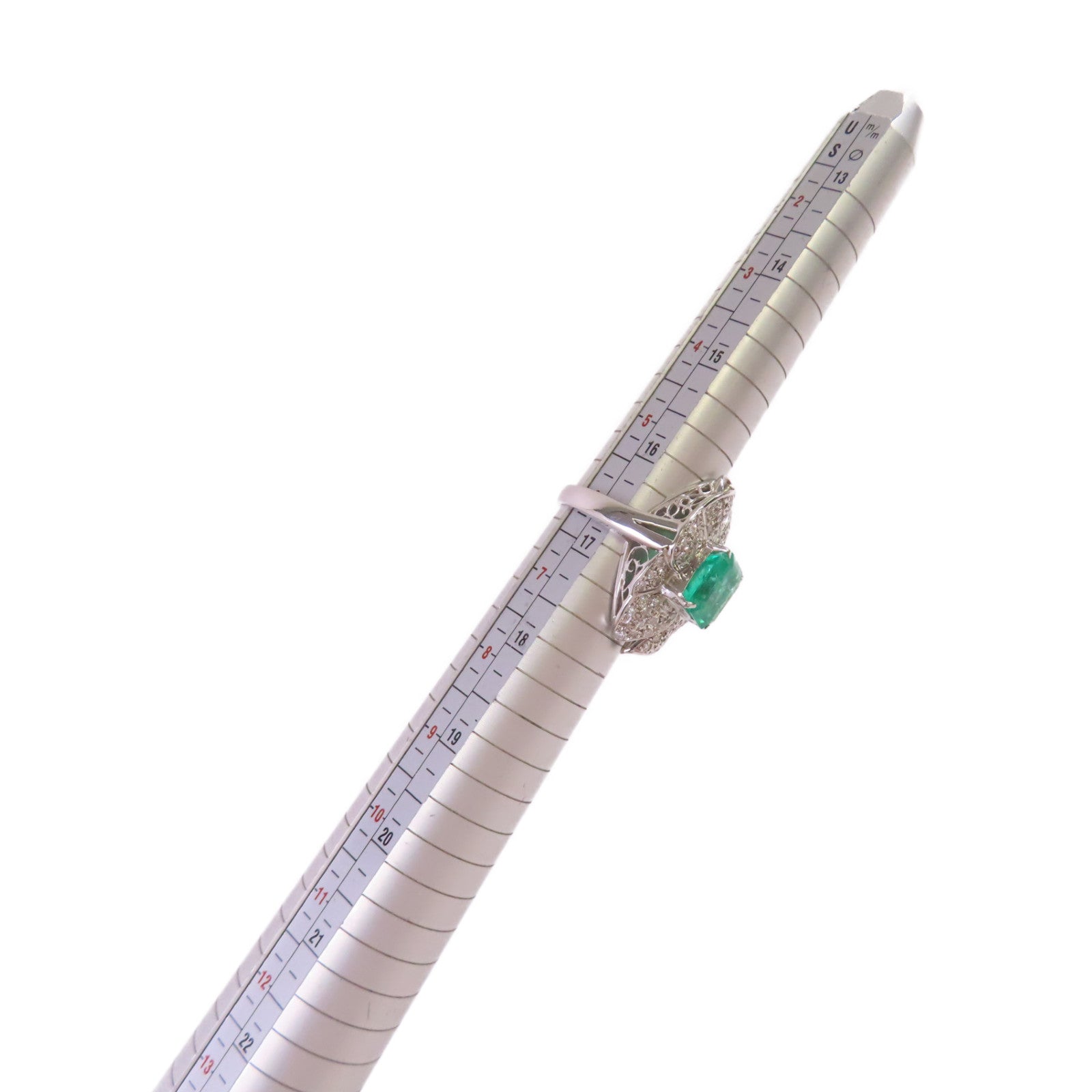 JEWELRY 【激減優惠】PT900鉑金/3.22ct綠寶石/0.82ct鑚石Emerald Diamond Ring戒指US#6.25