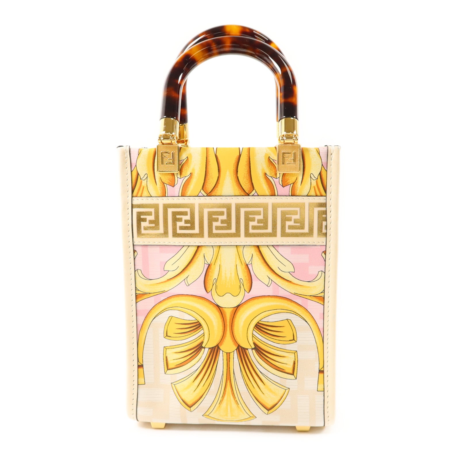 FENDI 【激減優惠】牛皮皮革Sunshine Mini金扣手挽肩背兩用袋