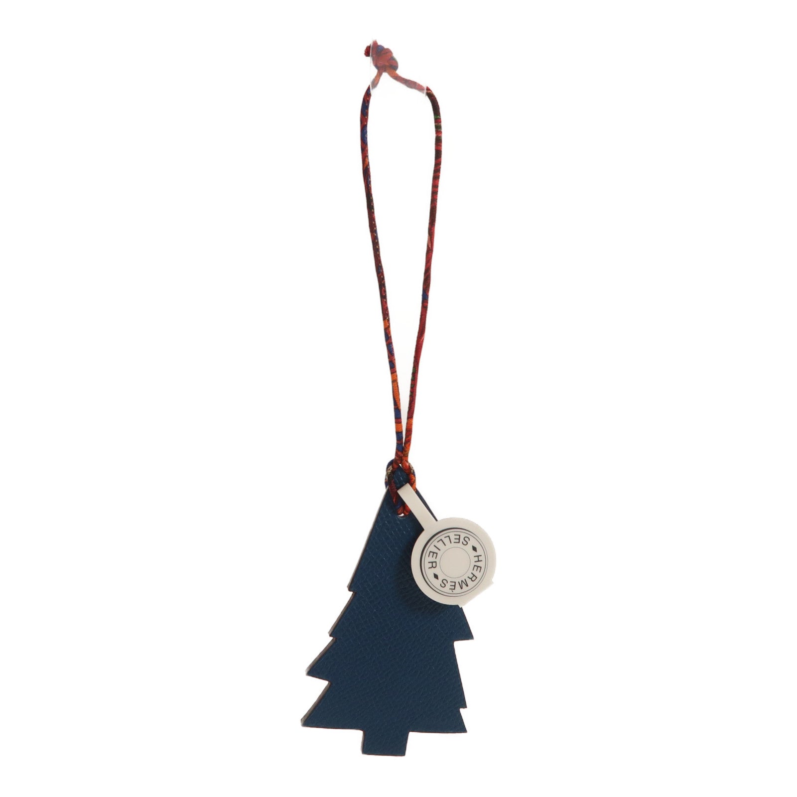HERMES Christmas Tree Charm Epsom Leather Purple Navy
