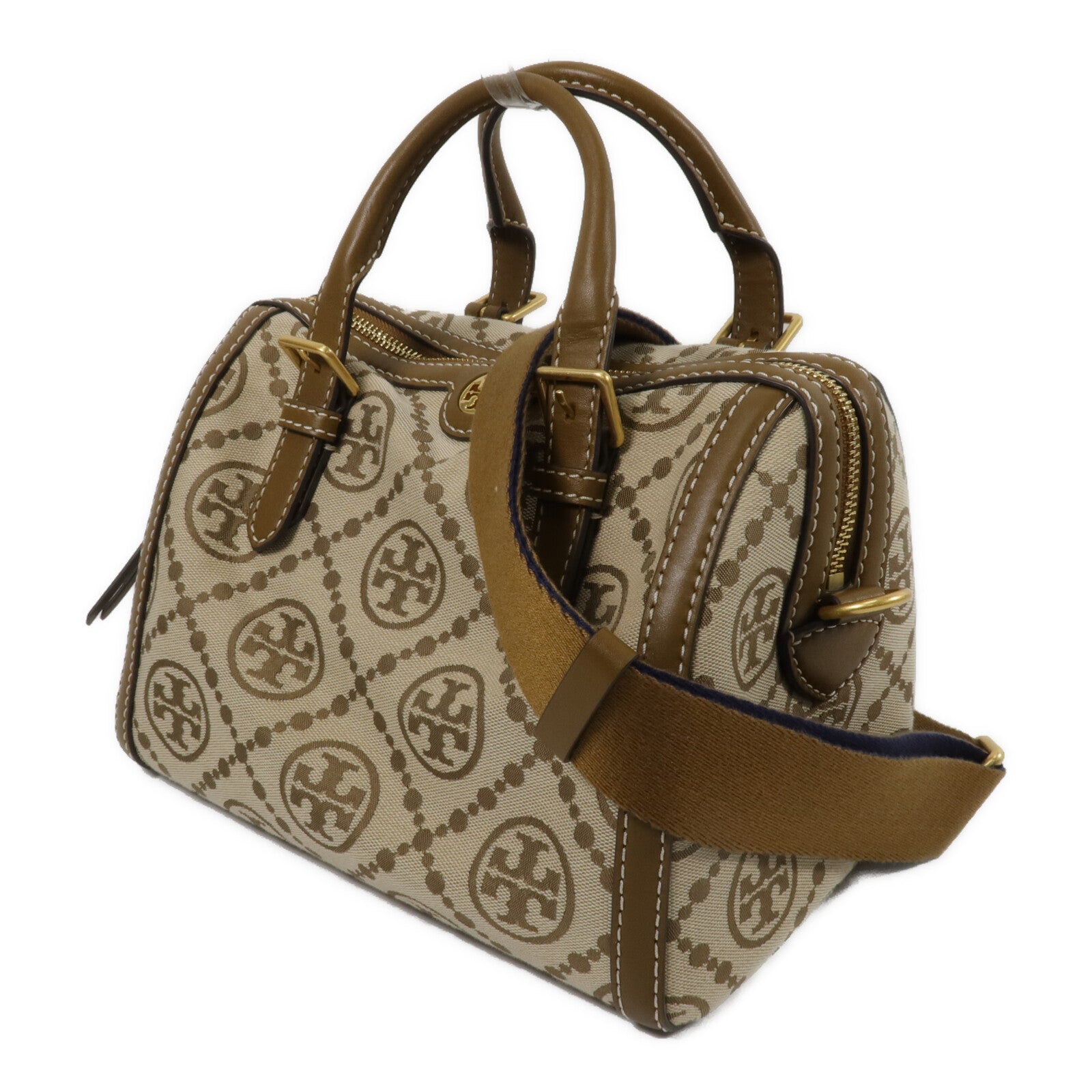 Tory Burch 帆布T Monogram Jacquard Barrel Bag手挽肩背兩用袋