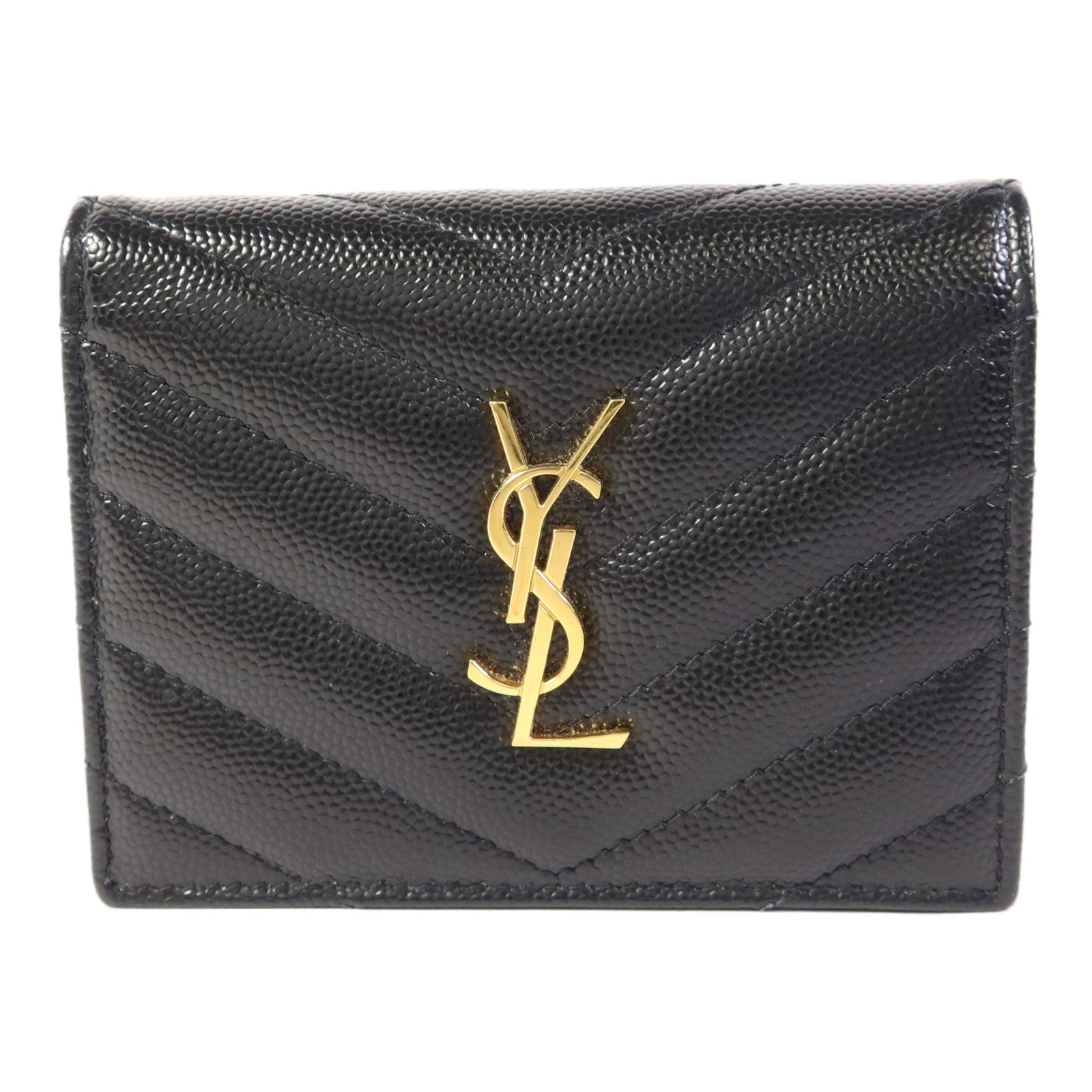 SAINT LAURENT 牛皮皮革Wallet金扣錢包