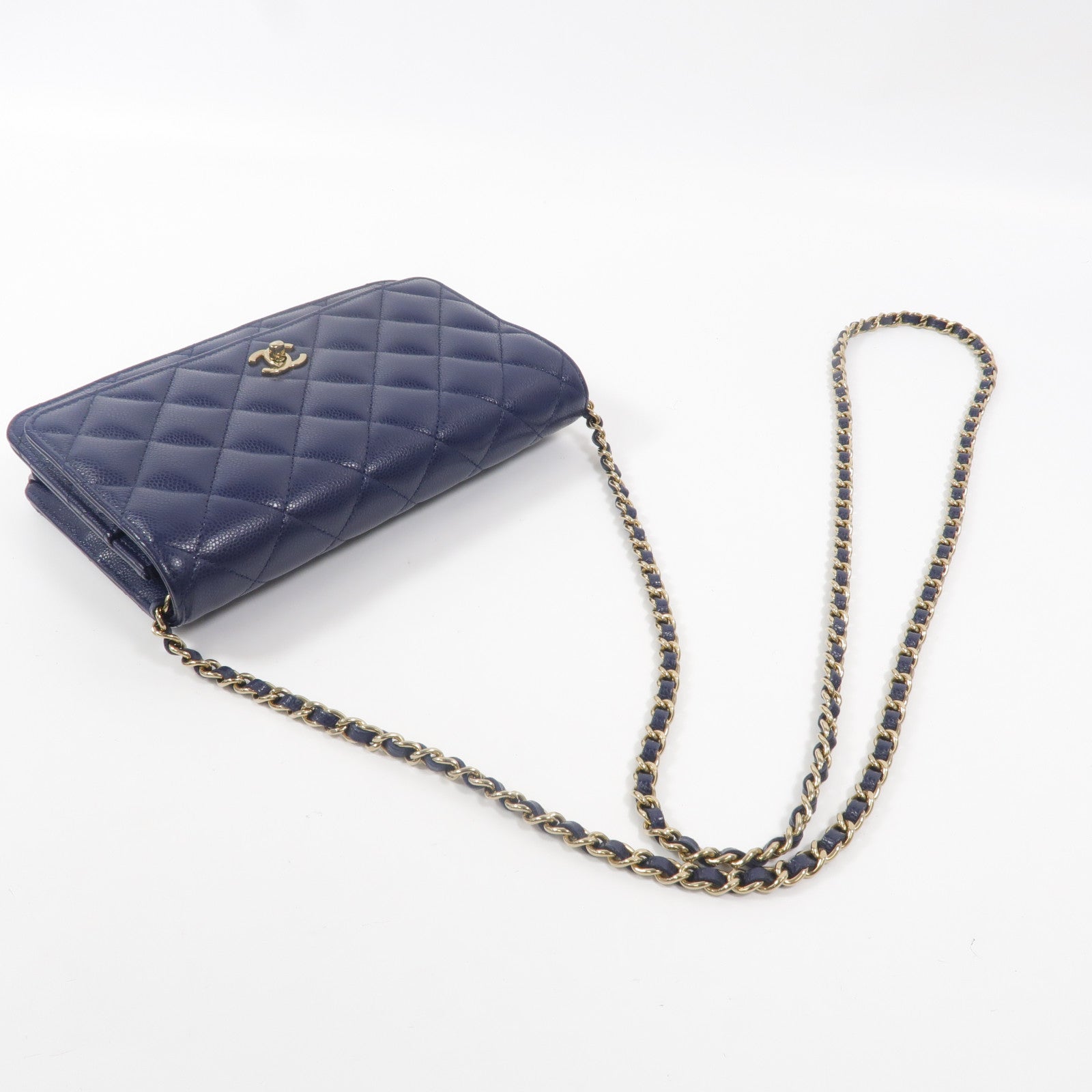 CHANEL 牛皮皮革WOC Wallet On Chain鏈帶肩背袋