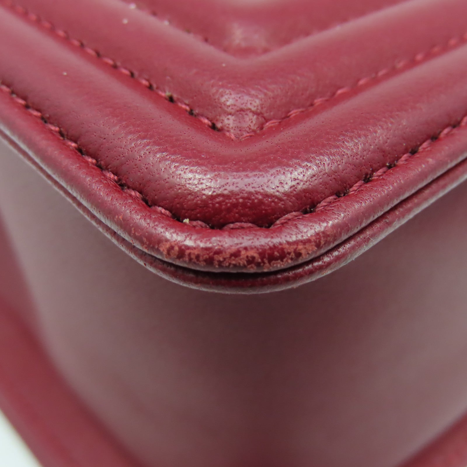 CHANEL **【激減優惠】菱格牛皮皮革Boy Chanel Chain Shoulder Bag金扣鏈帶肩背袋酒紅色