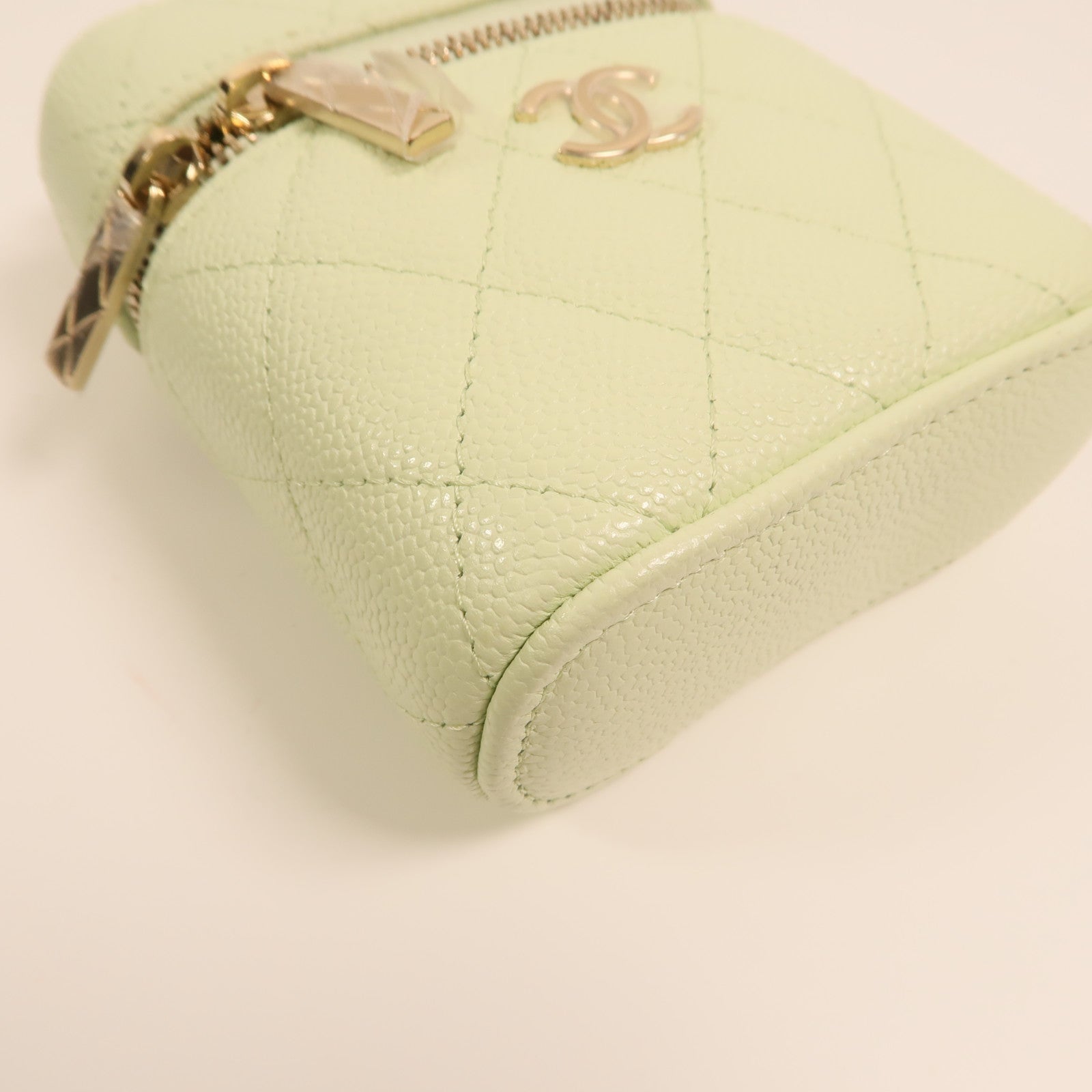CHANEL 牛皮皮革Mini Vanity Case金扣手挽肩背兩用袋